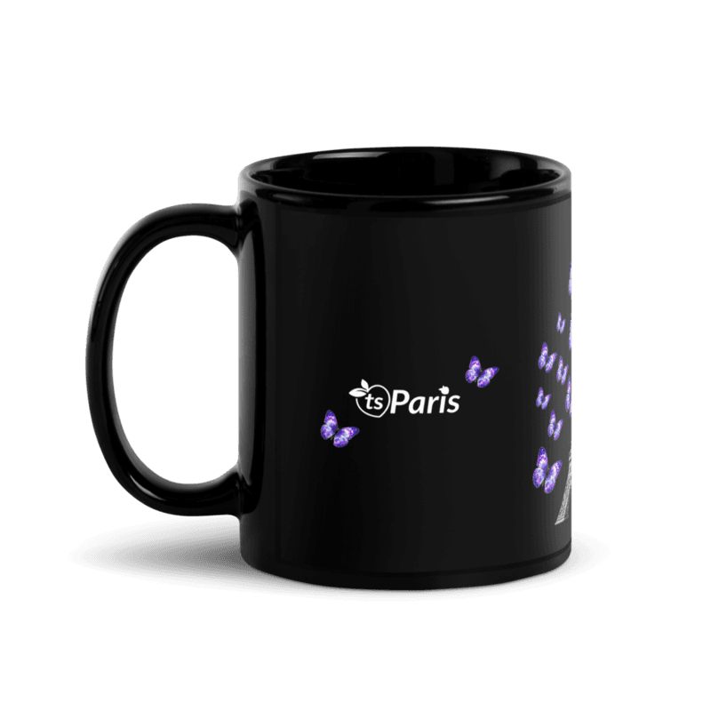 tsgabrielle® • Paris - Der Eiffelturm • Glänzender Becher • Schwarz • Keramik • 2 Größen
