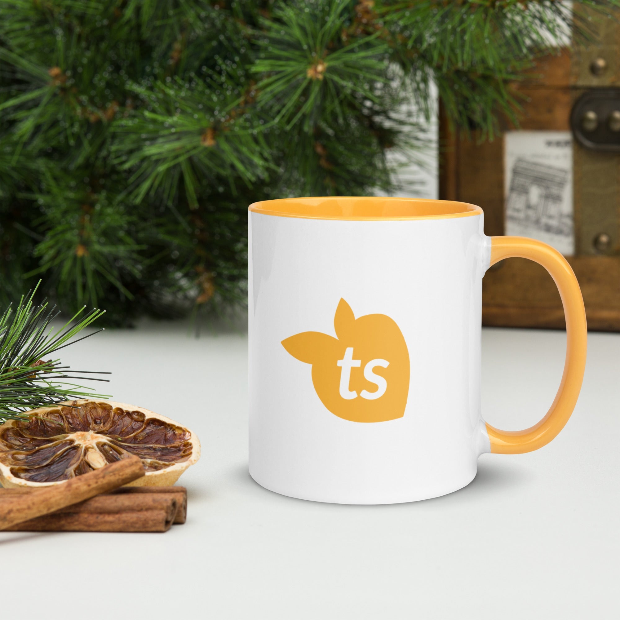 tsgabrielle® • Mug with Color Golden Yellow Inside • Ceramic • 11 oz