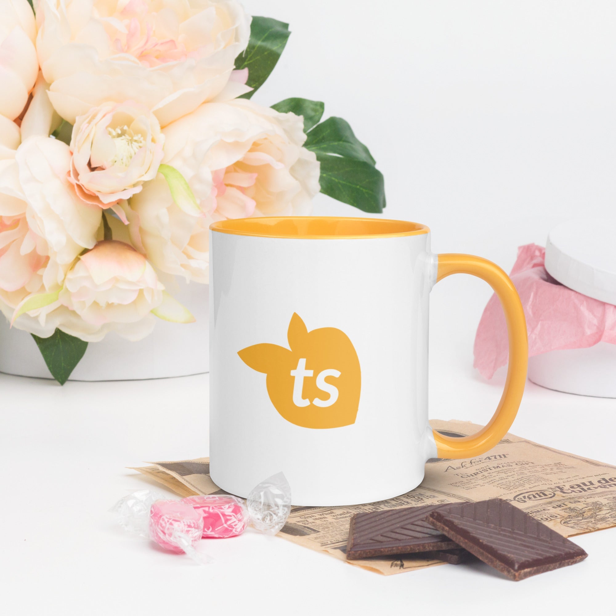 tsgabrielle® • Mug with Color Golden Yellow Inside • Ceramic • 11 oz