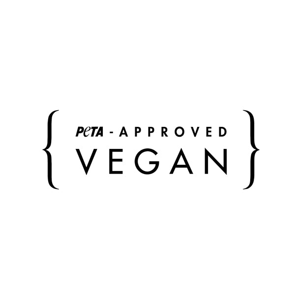 PETA-approved vegan logo on a white background