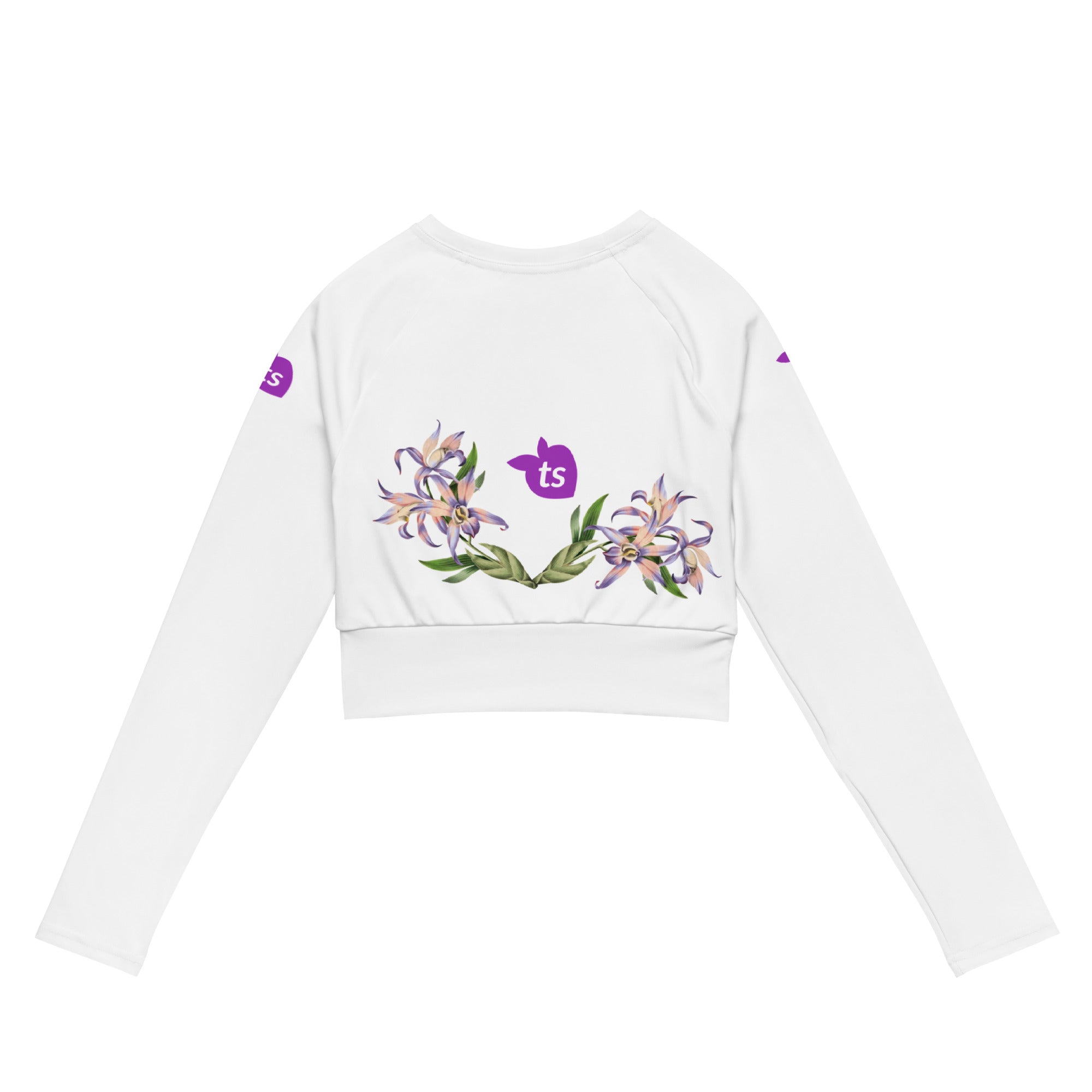 tsgabrielle® • For Her 👗 • TransFLOWer • Long-Sleeve Crop Top • White