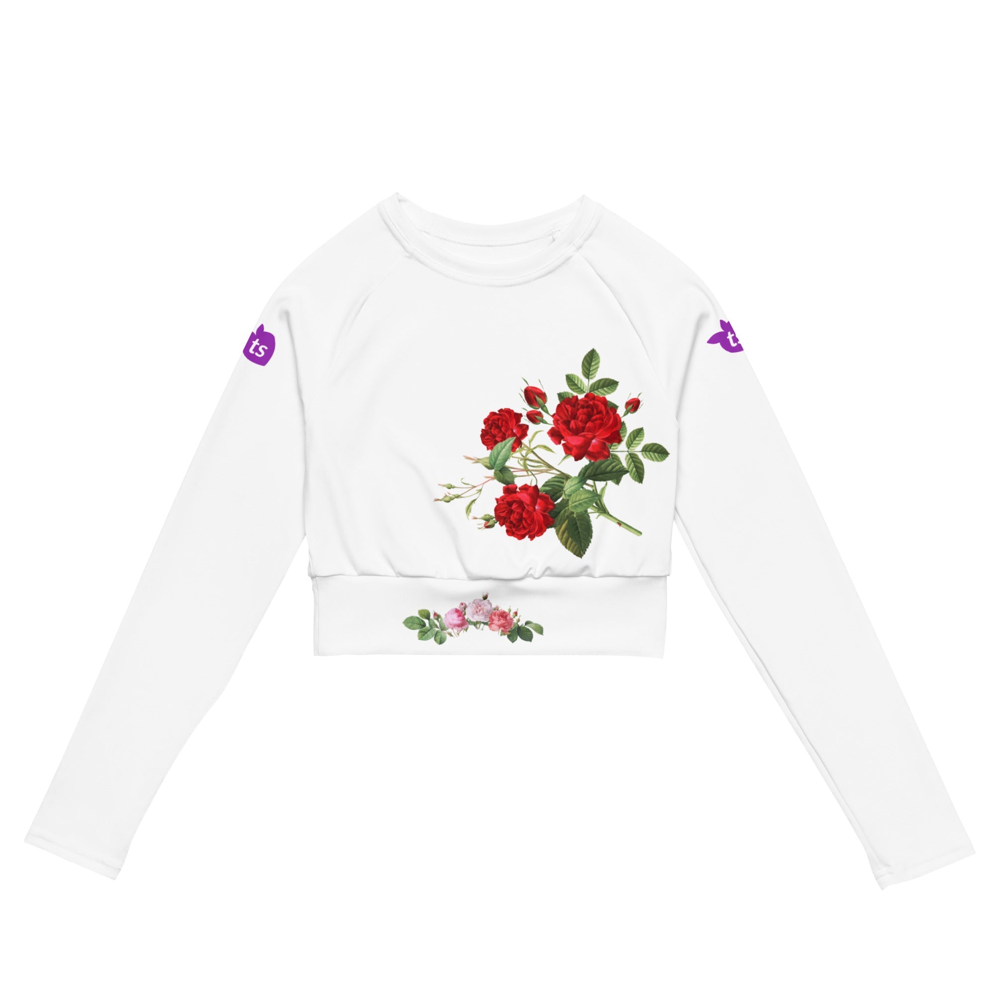 tsgabrielle® • For Her 👗 • TransFLOWer • Long-Sleeve Crop Top • White
