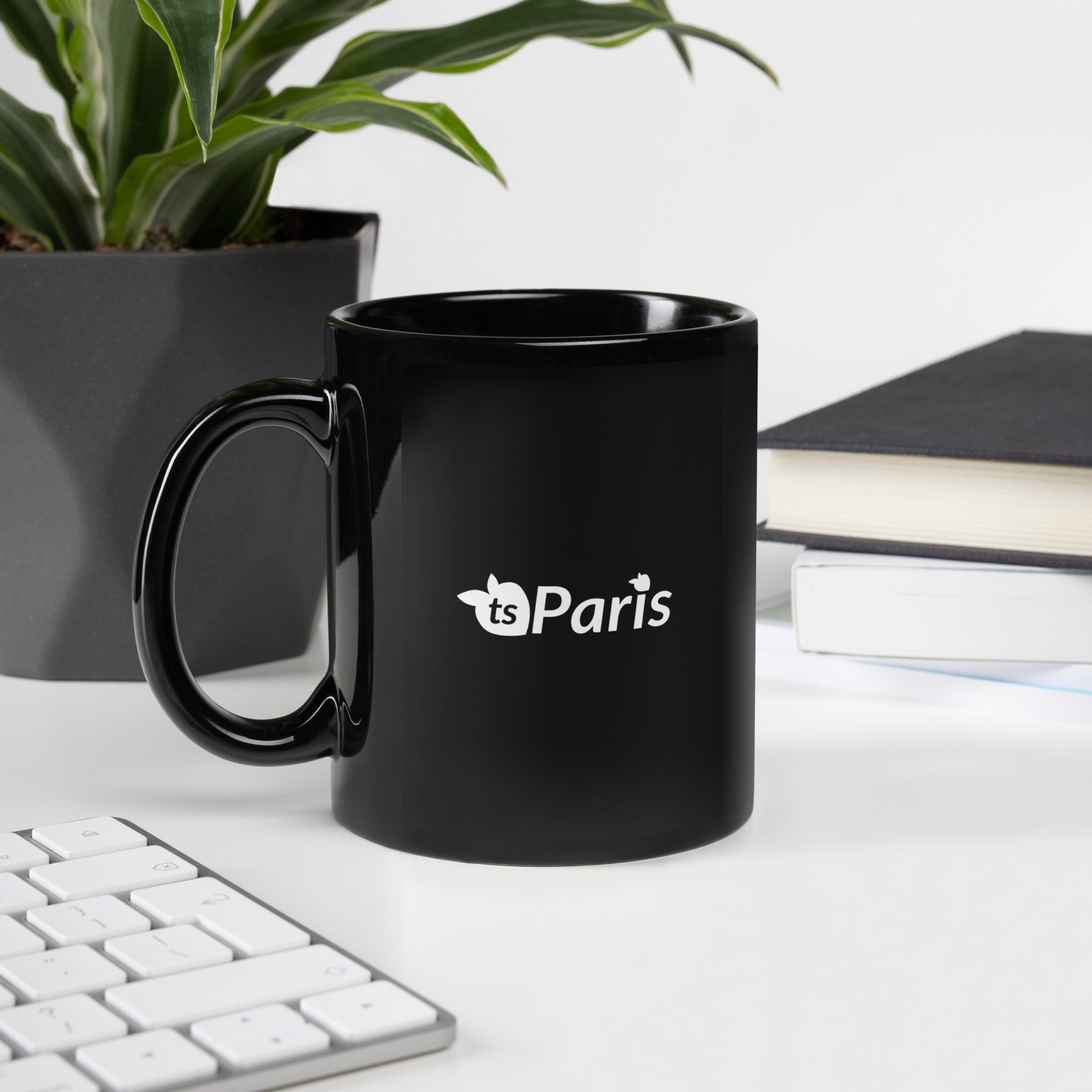 tsgabrielle® • Paris • Glänzende Tasse • ​​Schwarz • Keramik • 2 Größen