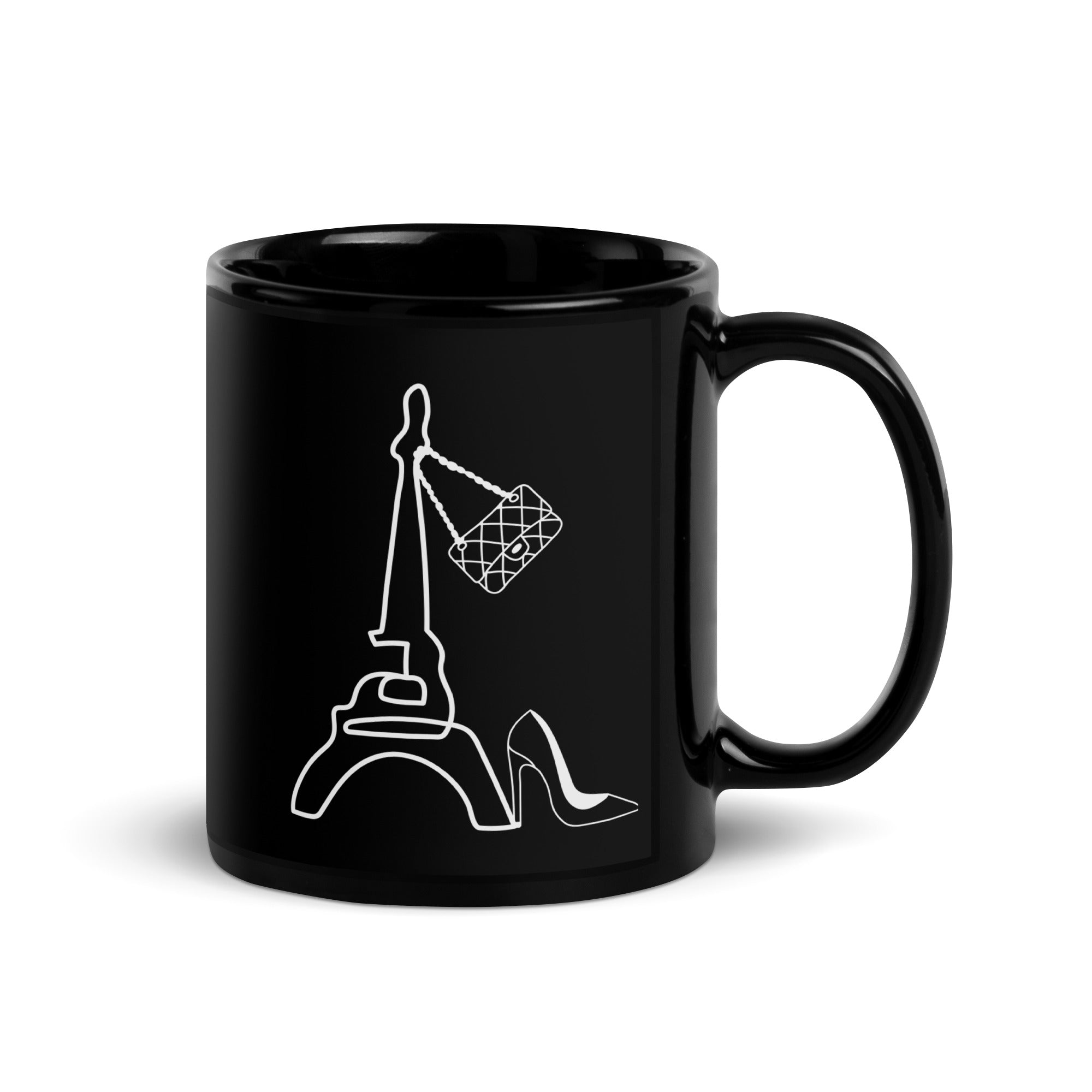 tsgabrielle® • Paris • Glänzende Tasse • ​​Schwarz • Keramik • 2 Größen