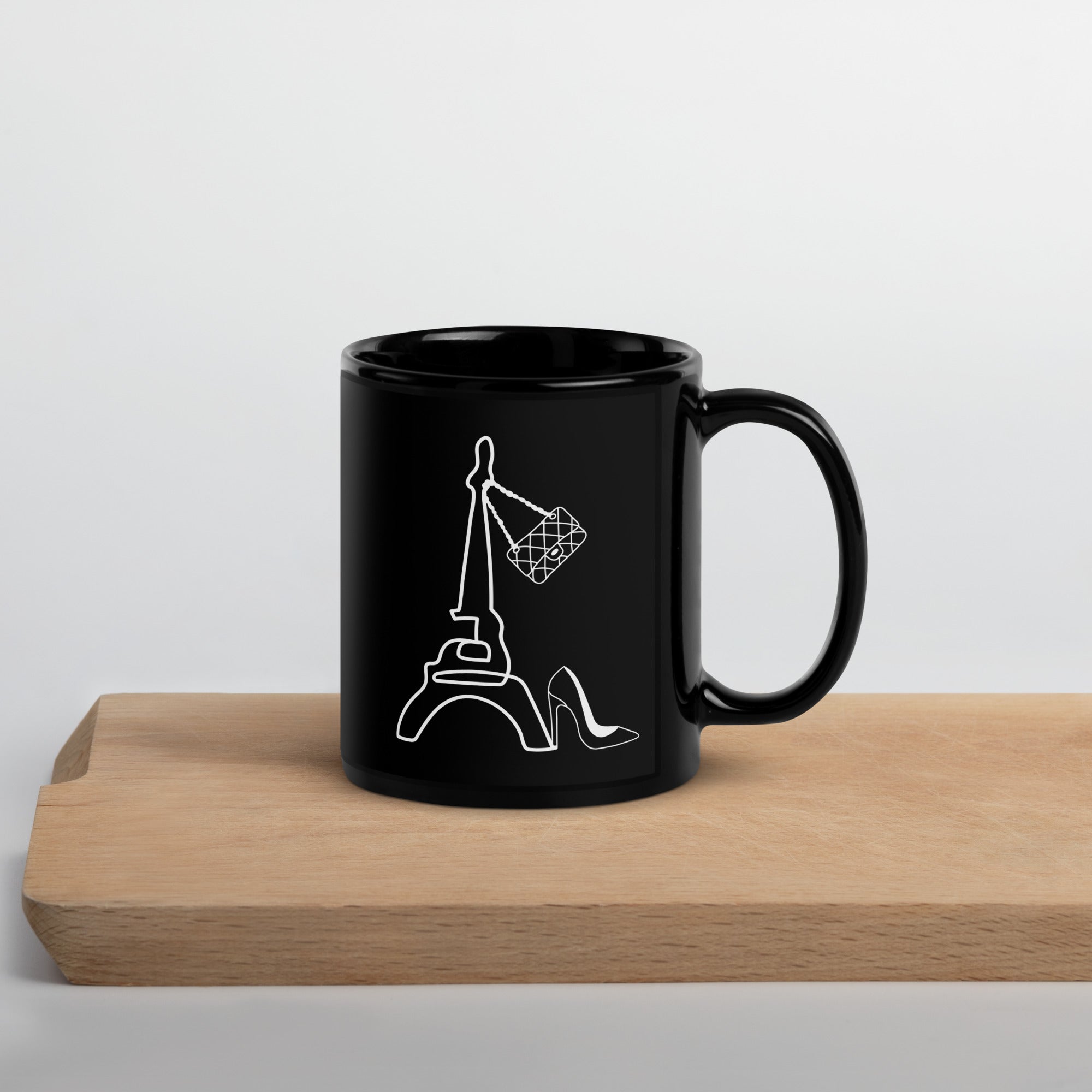 tsgabrielle® • Paris • Glänzende Tasse • ​​Schwarz • Keramik • 2 Größen