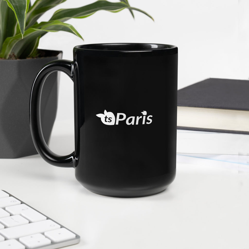 tsgabrielle® • Paris • Glänzende Tasse • ​​Schwarz • Keramik • 2 Größen