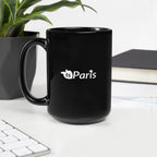 tsgabrielle® • Paris • Glänzende Tasse • ​​Schwarz • Keramik • 2 Größen