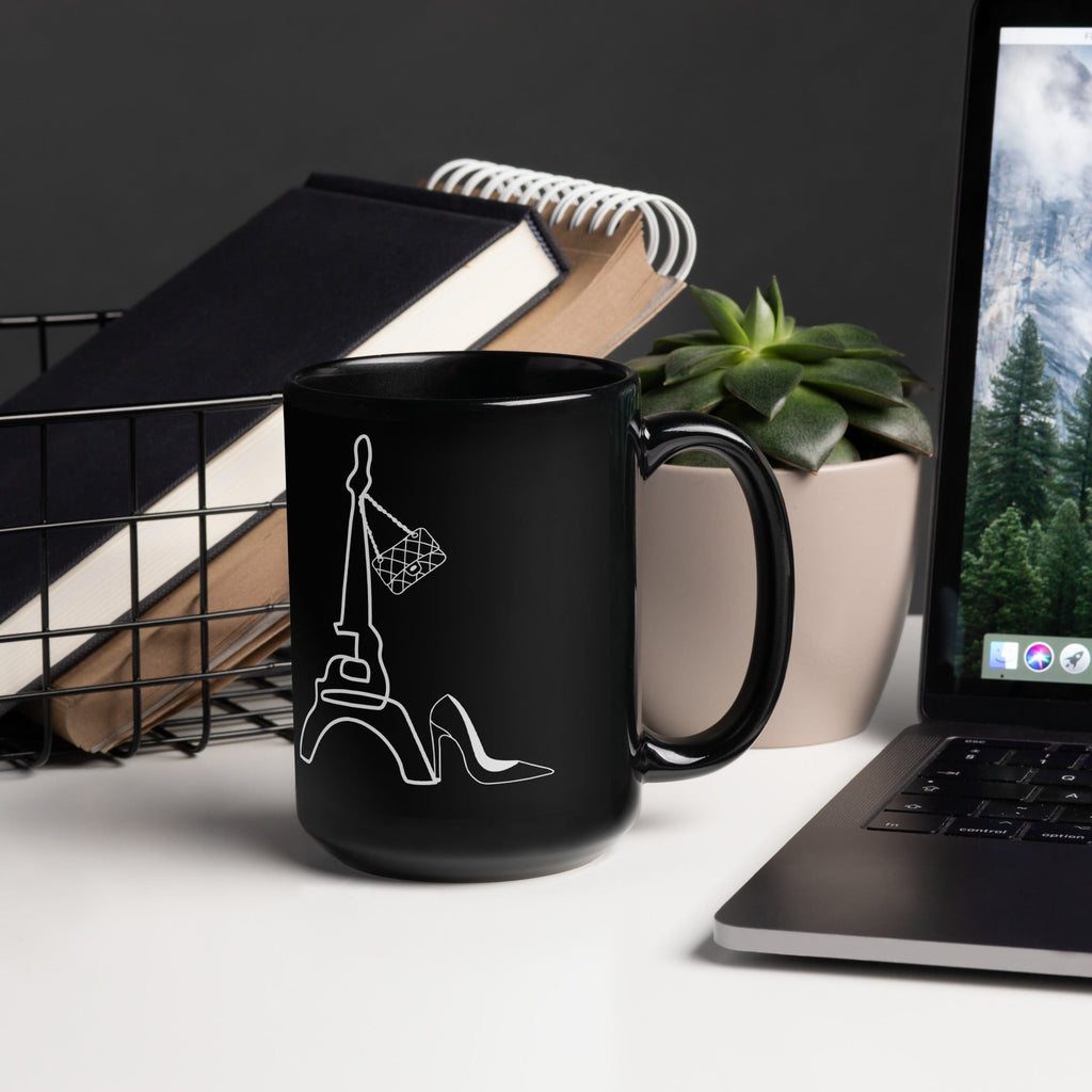 tsgabrielle® • Paris • Glänzende Tasse • ​​Schwarz • Keramik • 2 Größen