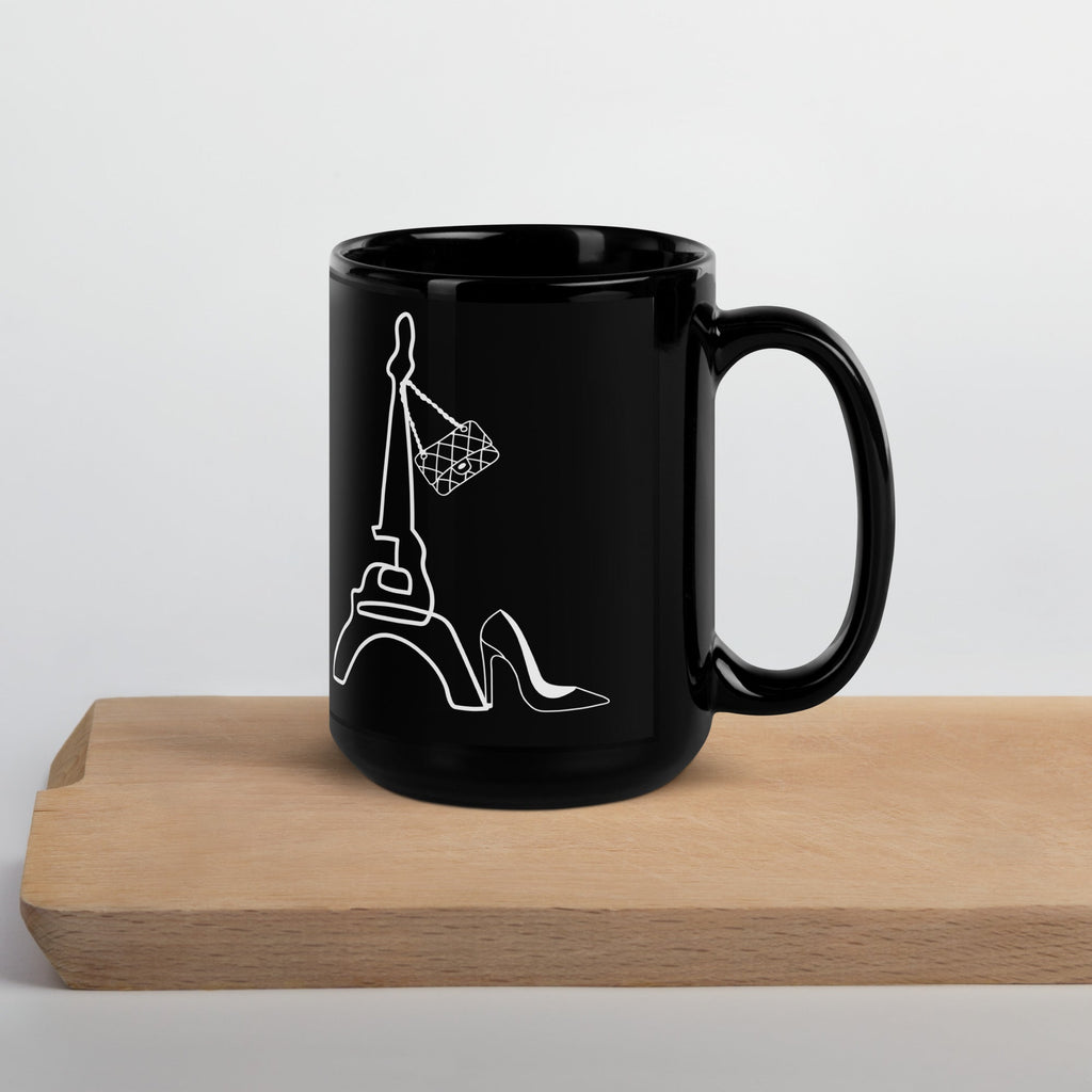 tsgabrielle® • Paris • Glänzende Tasse • ​​Schwarz • Keramik • 2 Größen