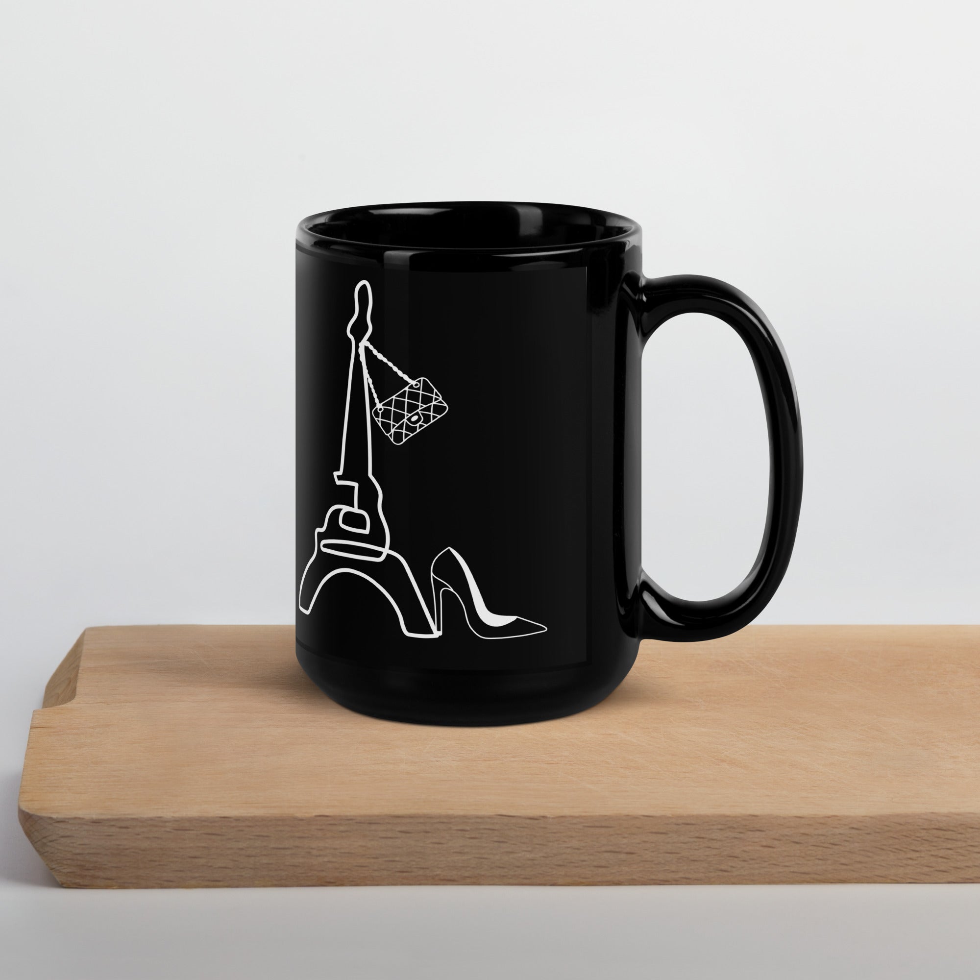 tsgabrielle® • Paris • Glänzende Tasse • ​​Schwarz • Keramik • 2 Größen