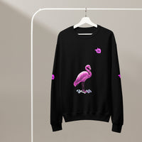 tsgabrielle® • For Her👗 • Flamant 🦩Rose • Crew Neck Sweatshirt • Black •