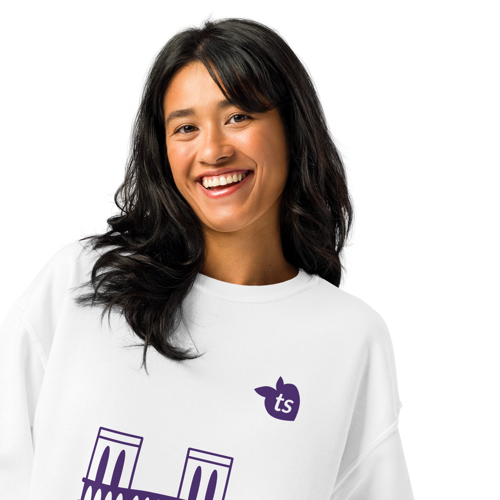 tsgabrielle® • For Her 👗 • Paris- Notre-Dame Cathedral • Crew Neck Sweatshirt • White •