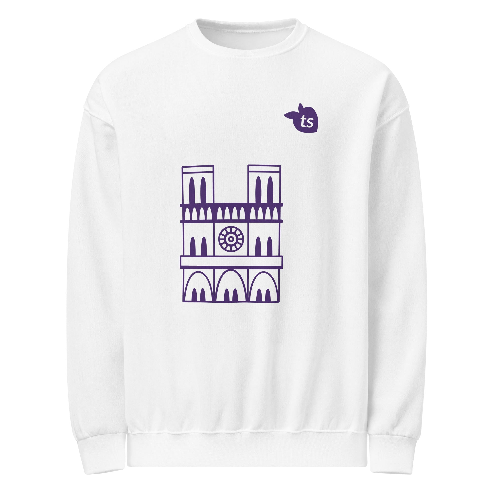 tsgabrielle® • For Her 👗 • Paris- Notre-Dame Cathedral • Crew Neck Sweatshirt • White •