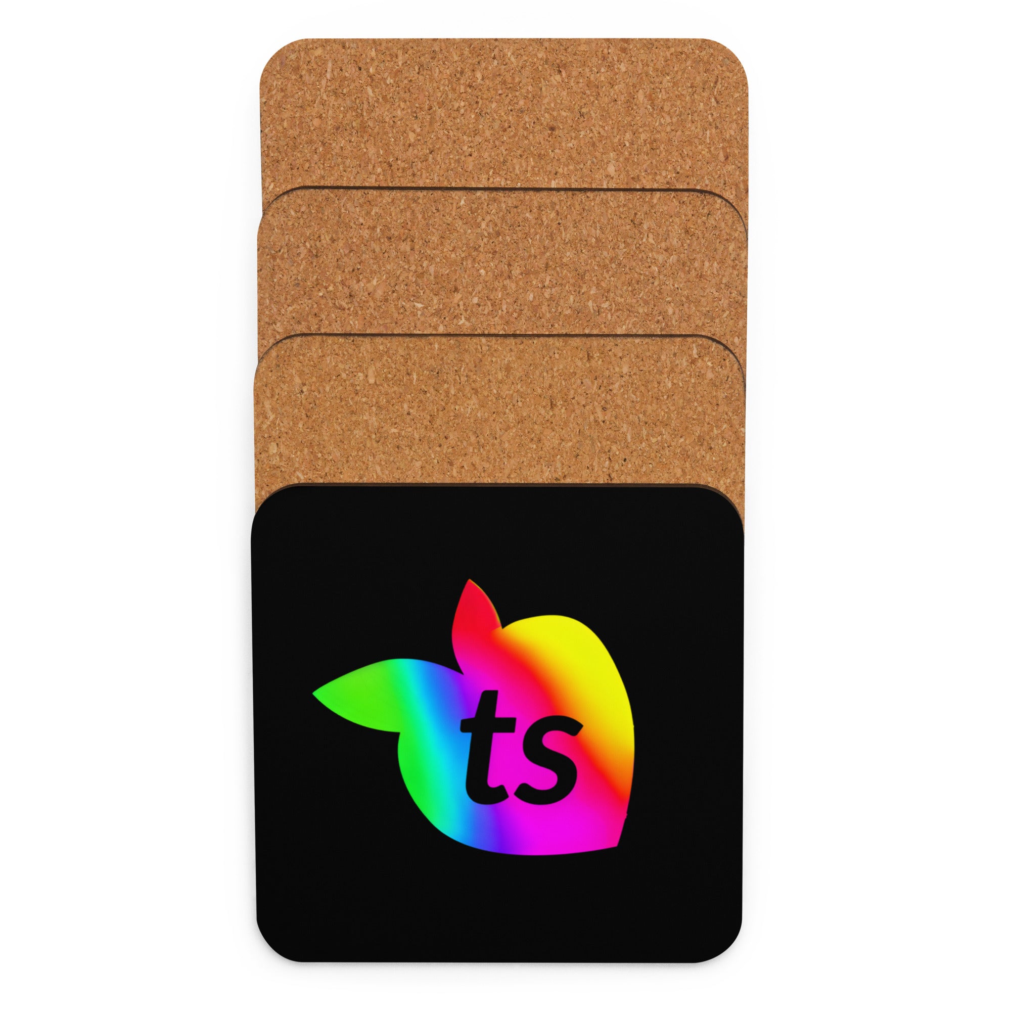 tsgabrielle® • 🌈Pride 25 • Cork-Back Coaster • Black