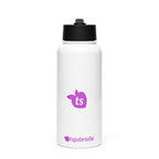 tsgabrielle® • Wasserflasche mit Strohhalmdeckel • Weiß • Edelstahl • 32 oz