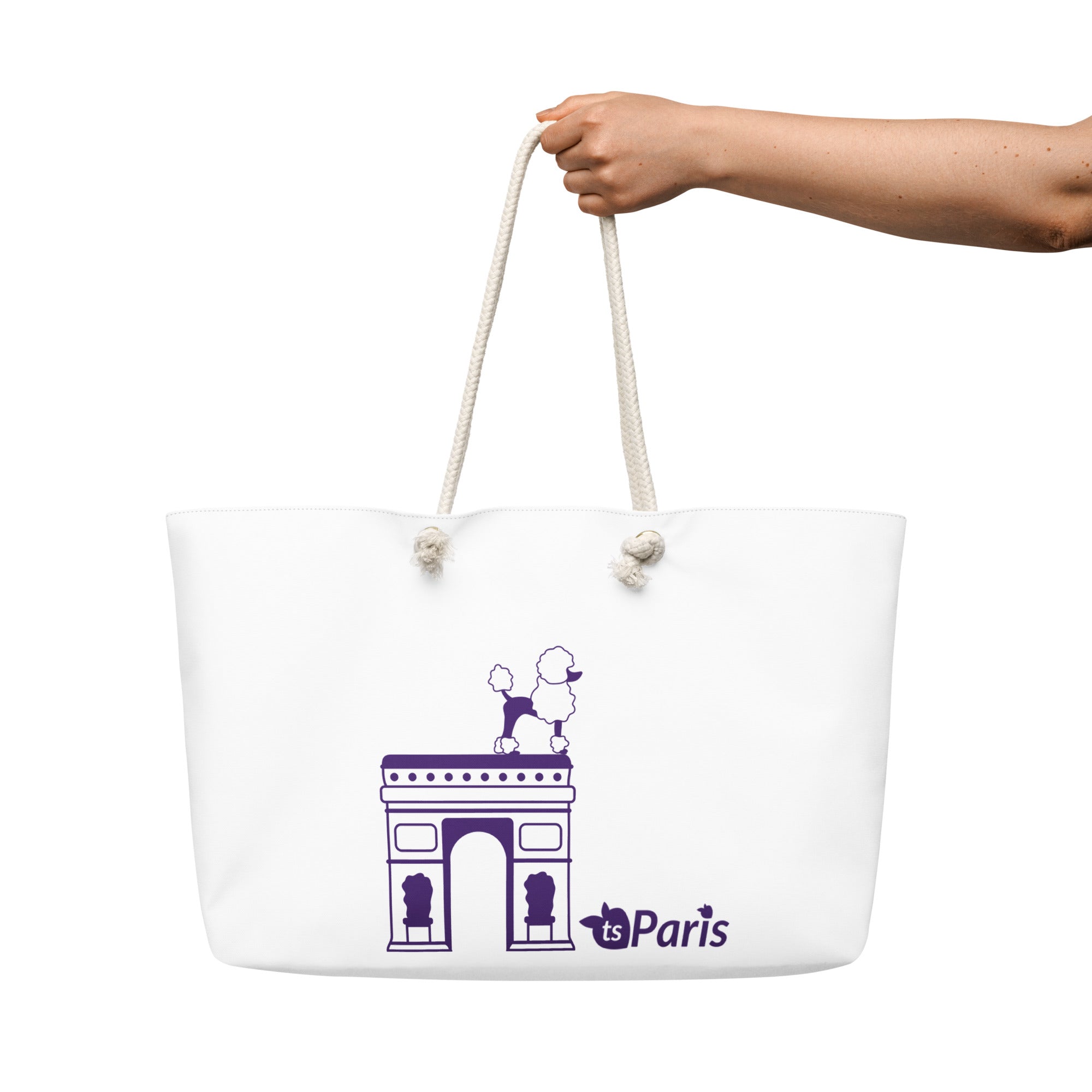 tsgabrielle® • Paris - Arc de Triomphe • Oversized Weekender Bag • White