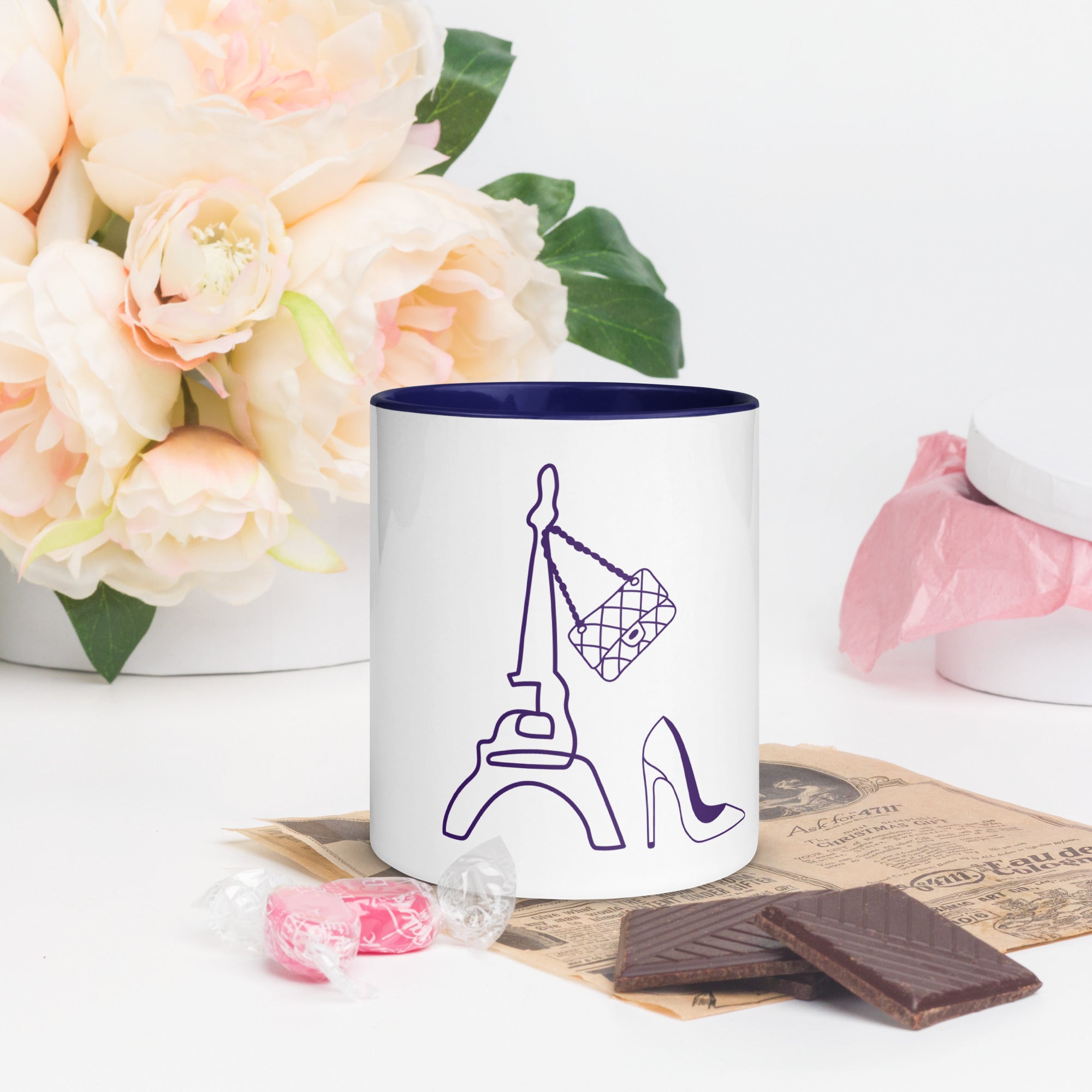 tsgabrielle® • Paris - La Tour Eiffel • Tasse mit farbiger Innenseite • Keramik • 325 ml