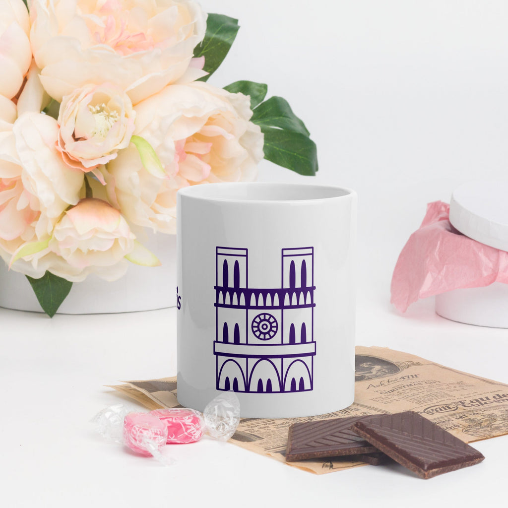tsgabrielle® • Paris – Kathedrale Notre-Dame • Glänzende Tasse • ​​Weiß • Keramik • 3 Größen