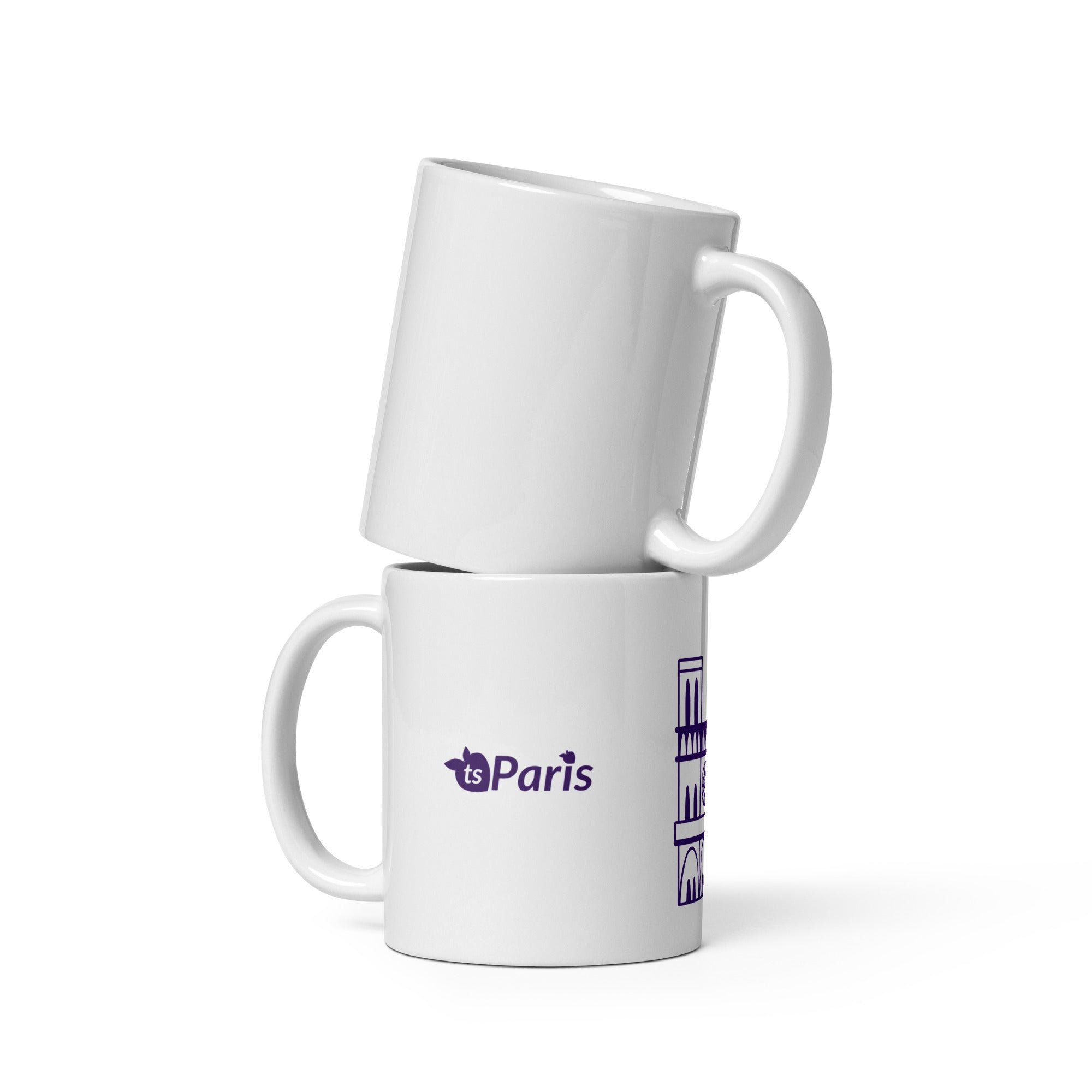tsgabrielle® • Paris – Kathedrale Notre-Dame • Glänzende Tasse • ​​Weiß • Keramik • 3 Größen