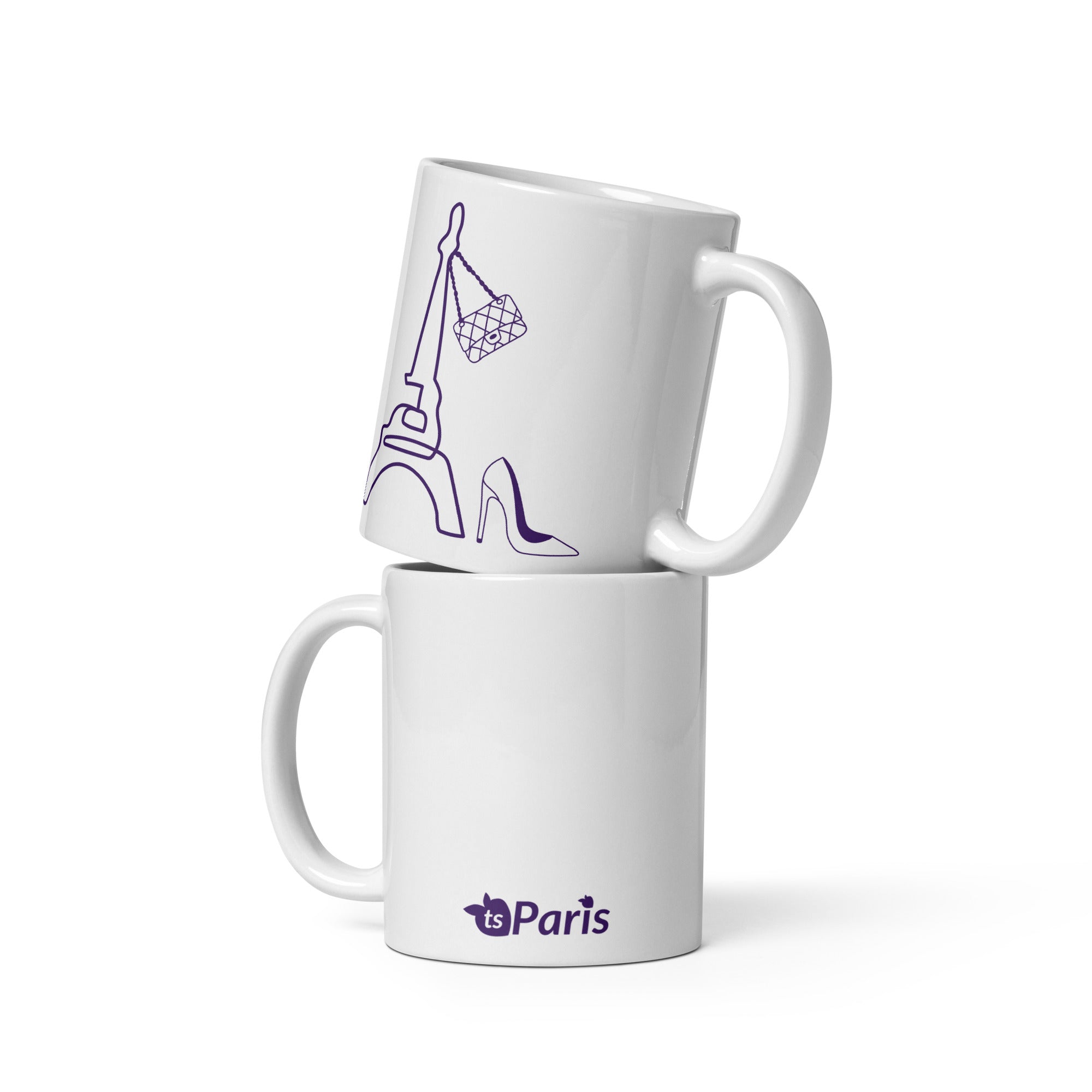 tsgabrielle® • Paris - La Tour Eiffel • Glänzende Tasse • ​​Weiß • Keramik • 325 ml