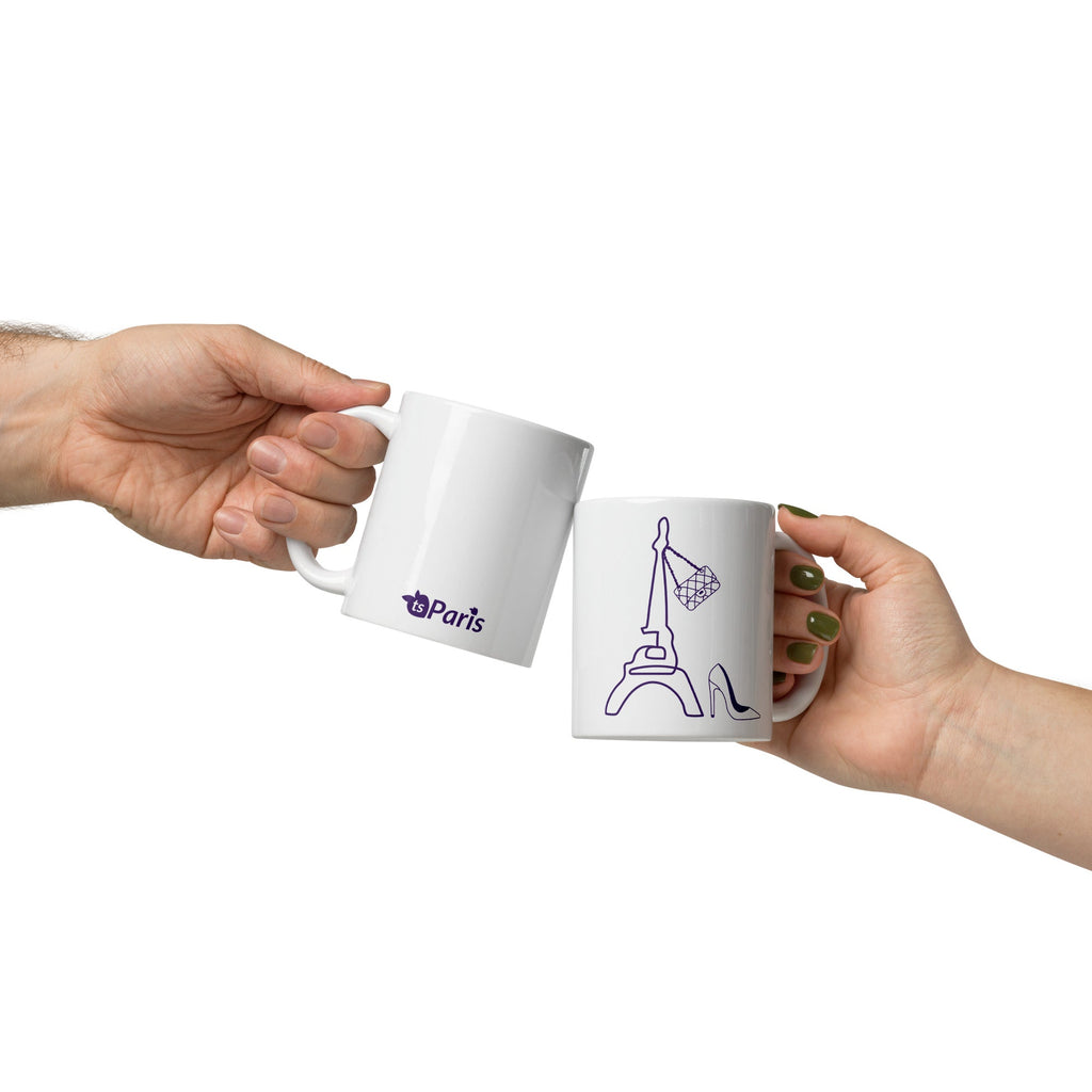 tsgabrielle® • Paris - La Tour Eiffel • Glänzende Tasse • ​​Weiß • Keramik • 325 ml