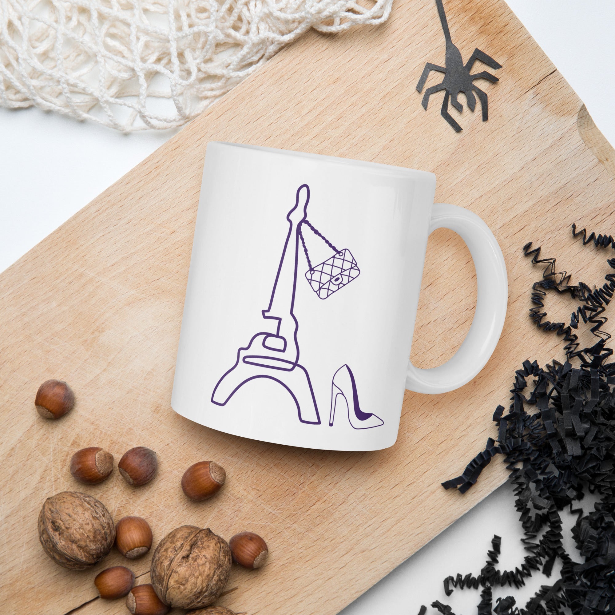 tsgabrielle® • Paris - La Tour Eiffel • Glänzende Tasse • ​​Weiß • Keramik • 325 ml
