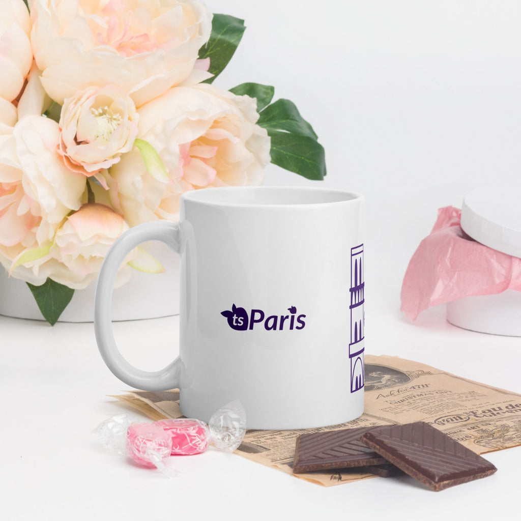 tsgabrielle® • Paris – Kathedrale Notre-Dame • Glänzende Tasse • ​​Weiß • Keramik • 3 Größen