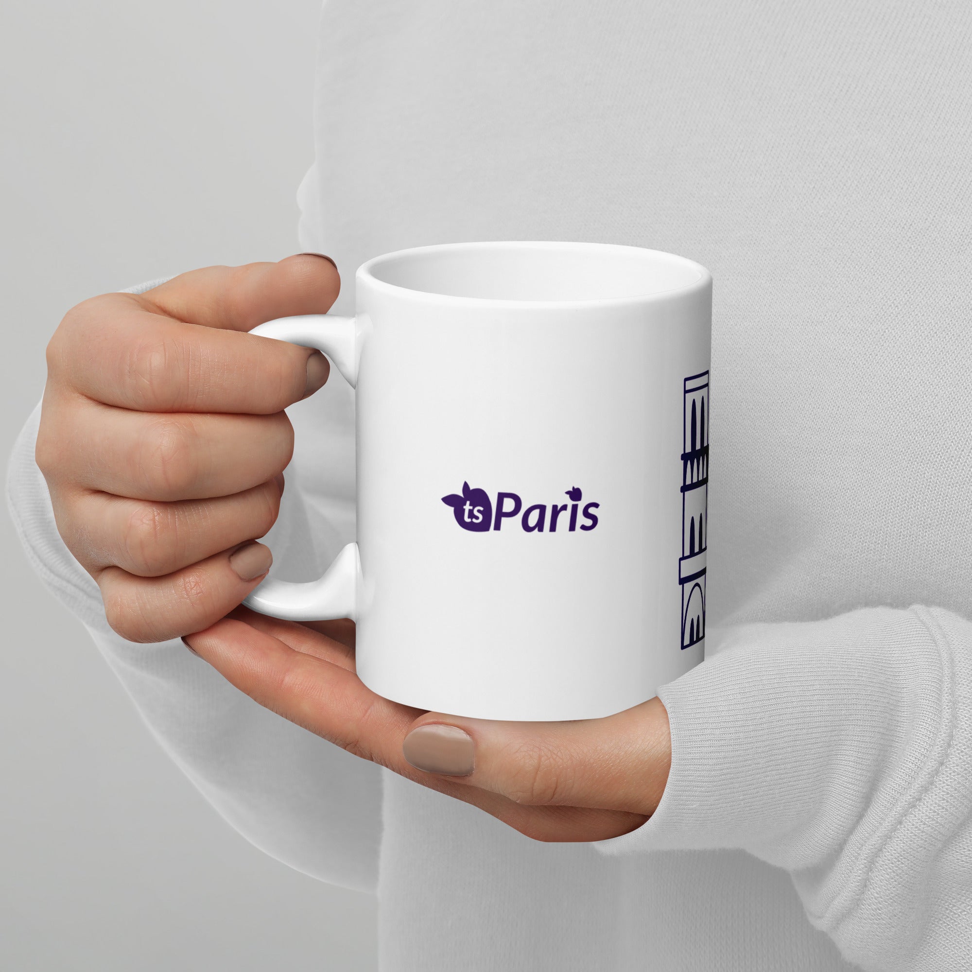 tsgabrielle® • Paris – Kathedrale Notre-Dame • Glänzende Tasse • ​​Weiß • Keramik • 3 Größen