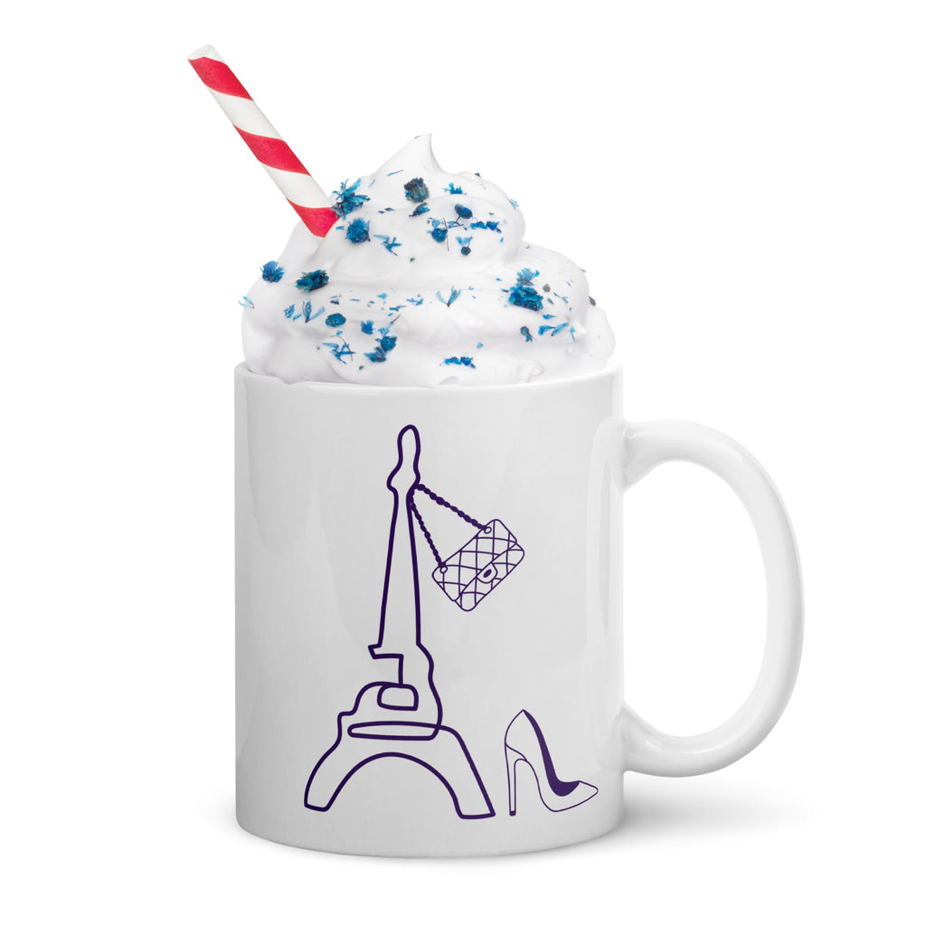 tsgabrielle® • Paris - La Tour Eiffel • Glänzende Tasse • ​​Weiß • Keramik • 325 ml
