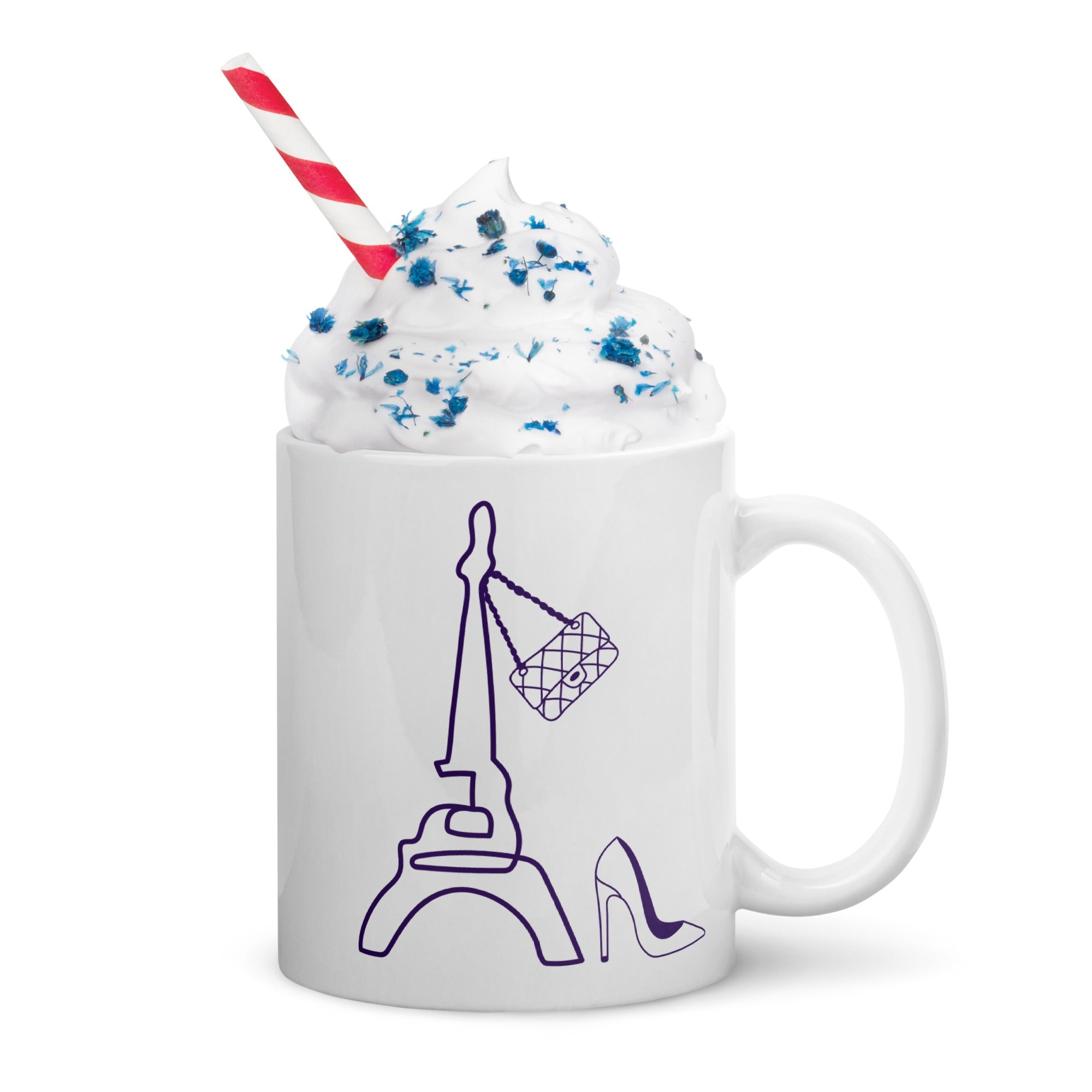 tsgabrielle® • Paris - La Tour Eiffel • Glänzende Tasse • ​​Weiß • Keramik • 325 ml