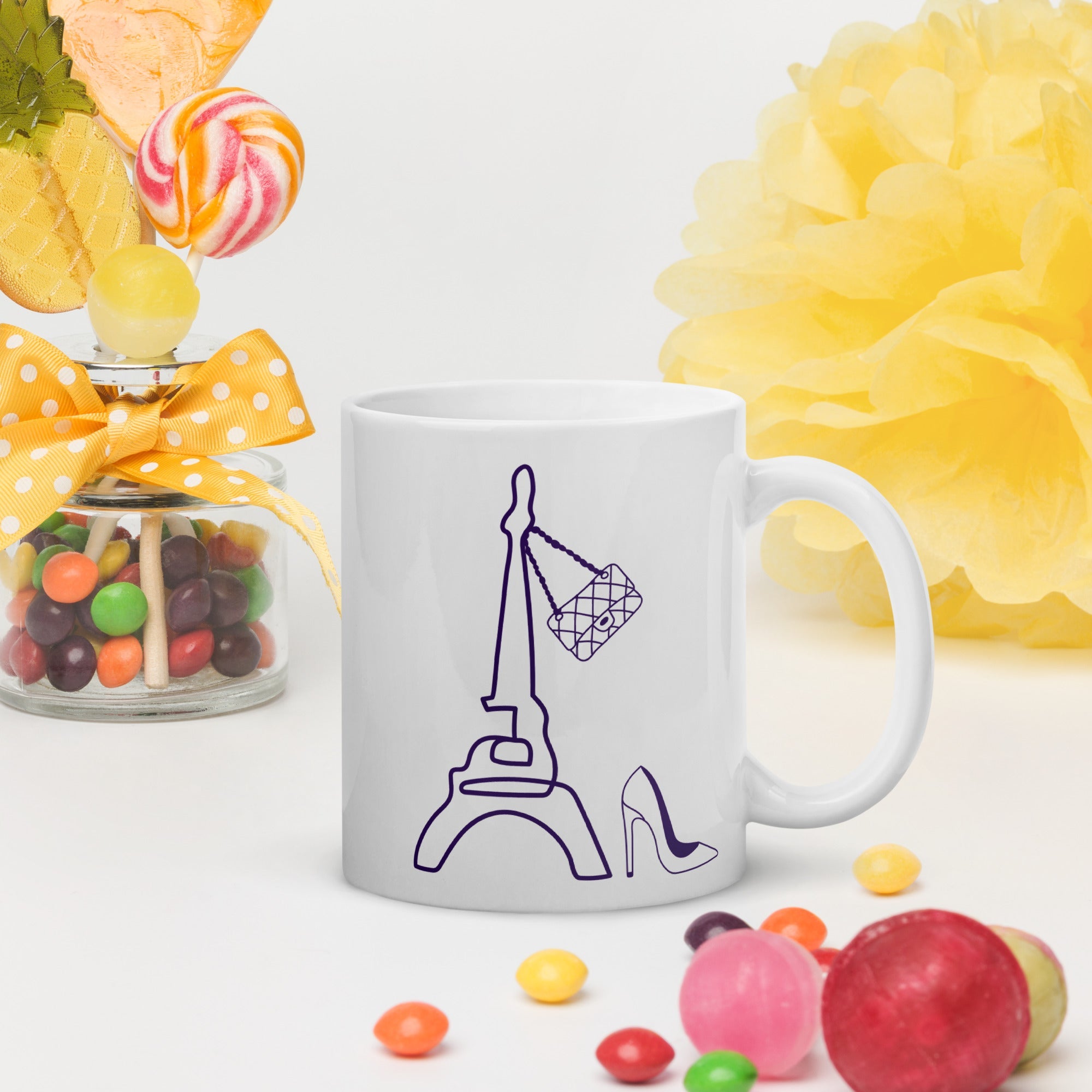tsgabrielle® • Paris - La Tour Eiffel • Glänzende Tasse • ​​Weiß • Keramik • 325 ml