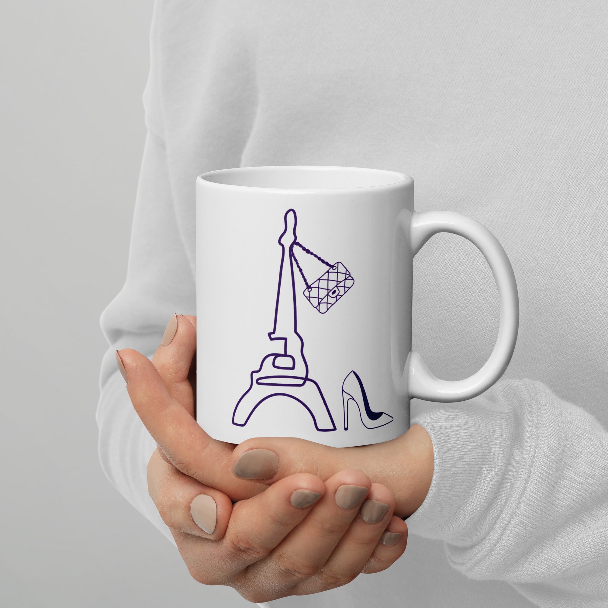 tsgabrielle® • Paris - La Tour Eiffel • Glänzende Tasse • ​​Weiß • Keramik • 325 ml