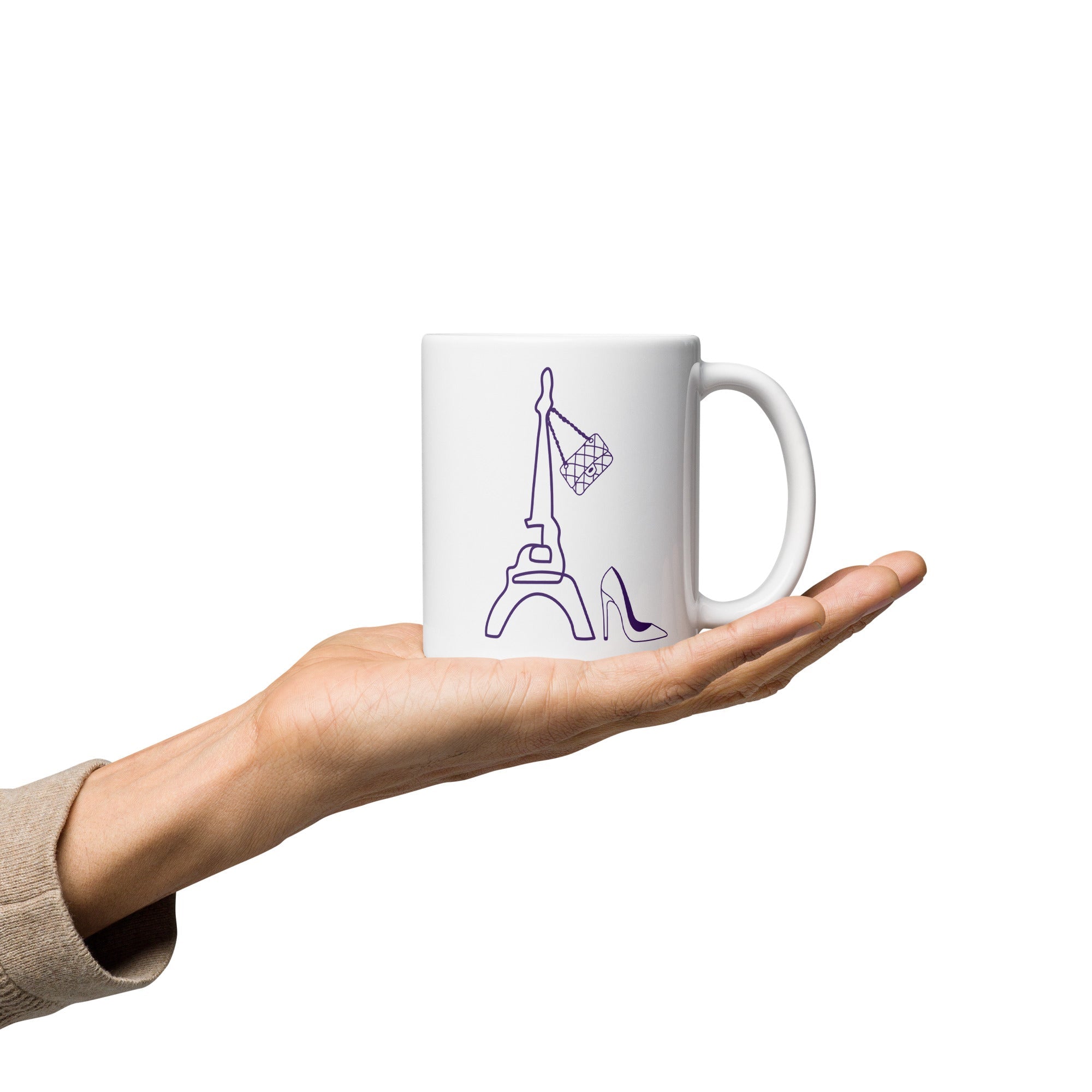 tsgabrielle® • Paris - La Tour Eiffel • Glänzende Tasse • ​​Weiß • Keramik • 325 ml
