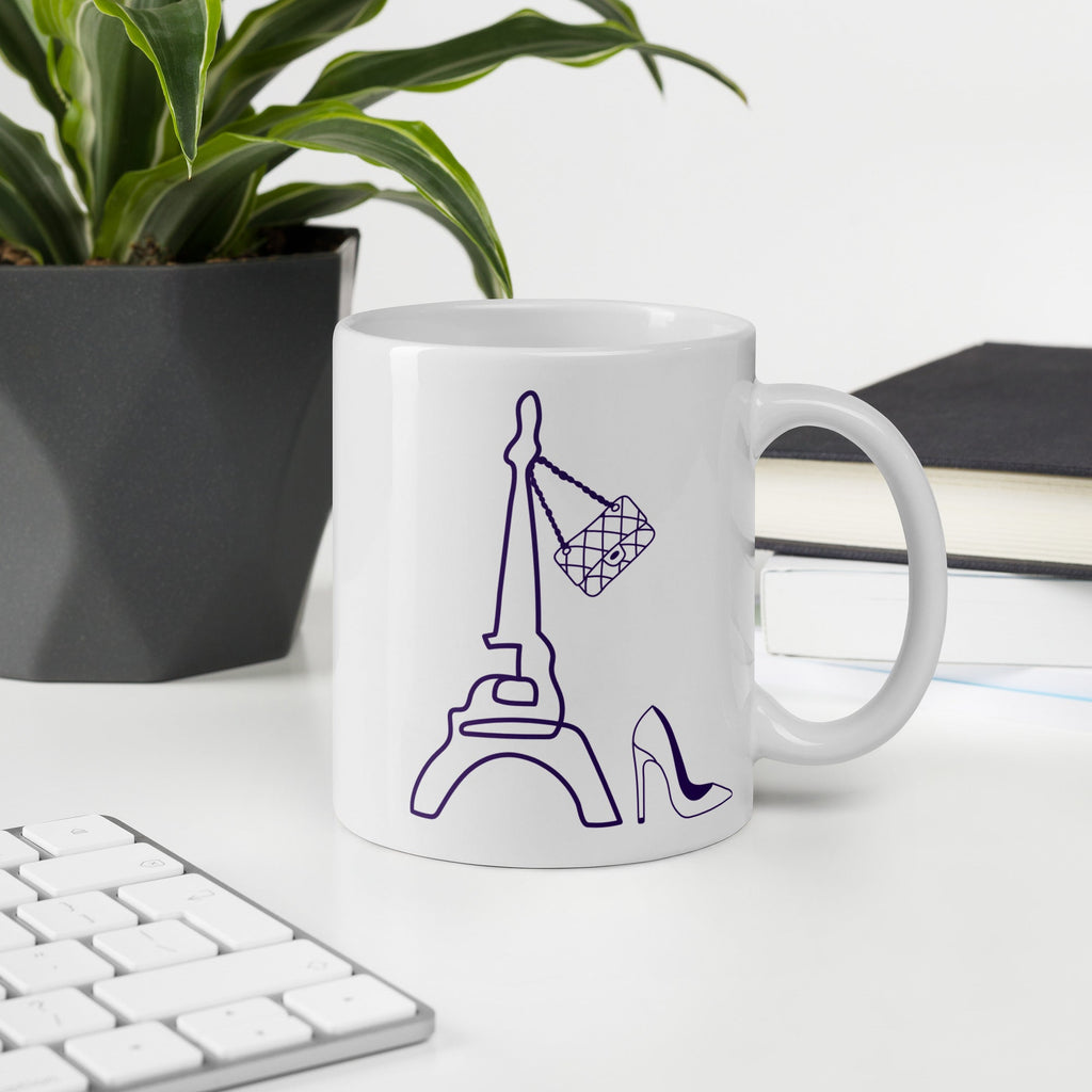 tsgabrielle® • Paris - La Tour Eiffel • Glänzende Tasse • ​​Weiß • Keramik • 325 ml