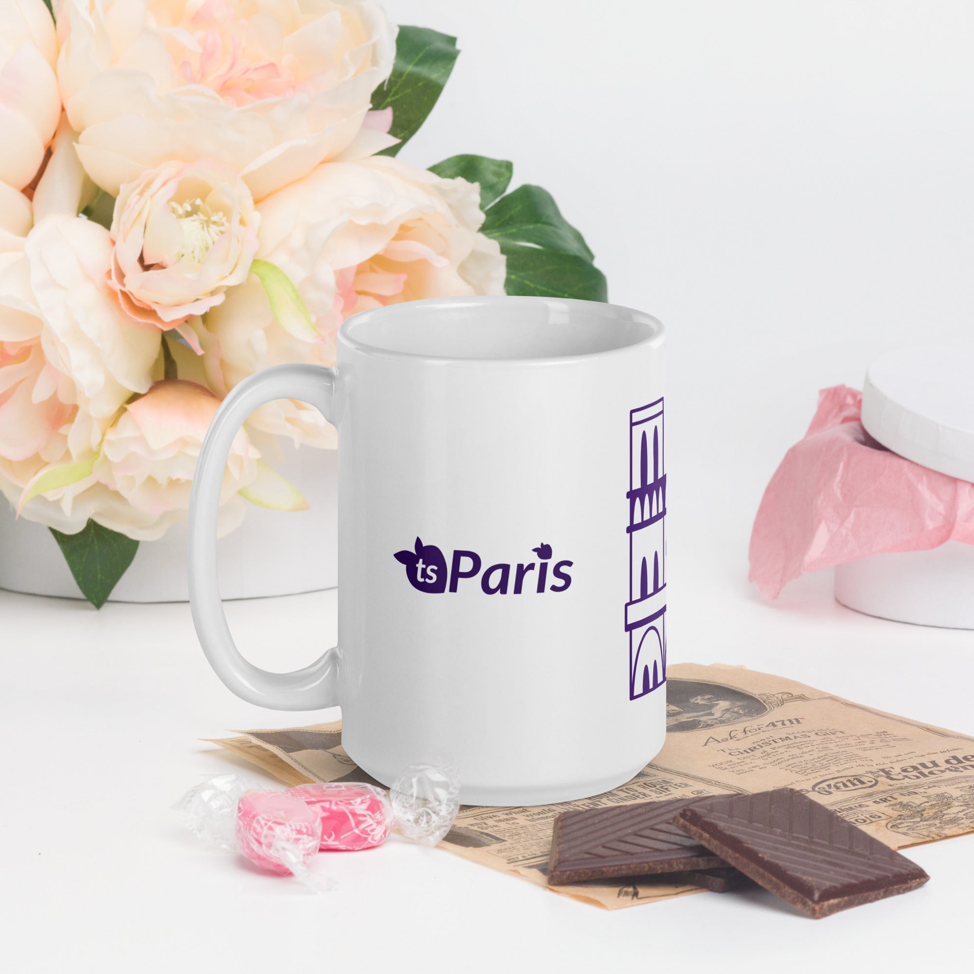 tsgabrielle® • Paris – Kathedrale Notre-Dame • Glänzende Tasse • ​​Weiß • Keramik • 3 Größen