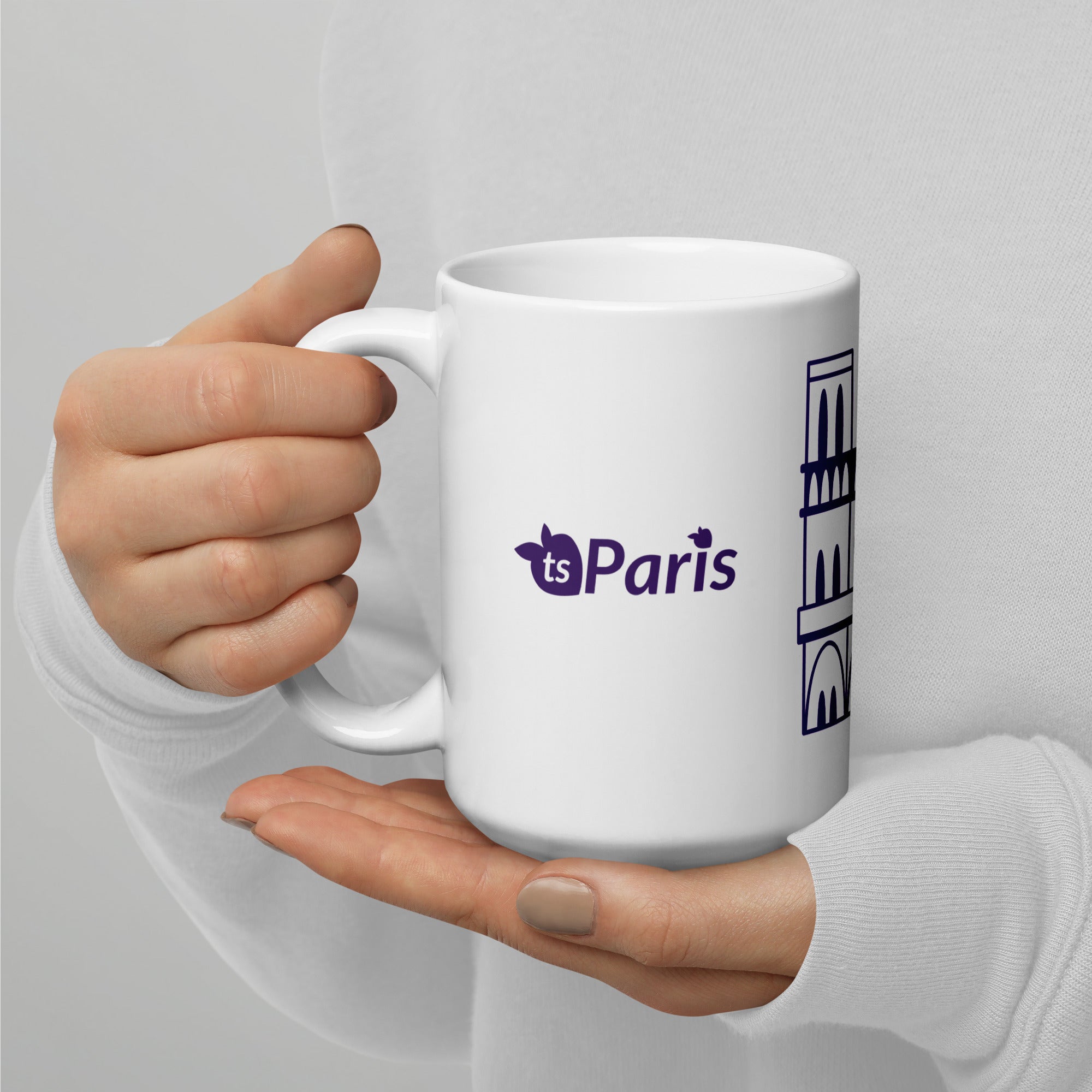 tsgabrielle® • Paris – Kathedrale Notre-Dame • Glänzende Tasse • ​​Weiß • Keramik • 3 Größen