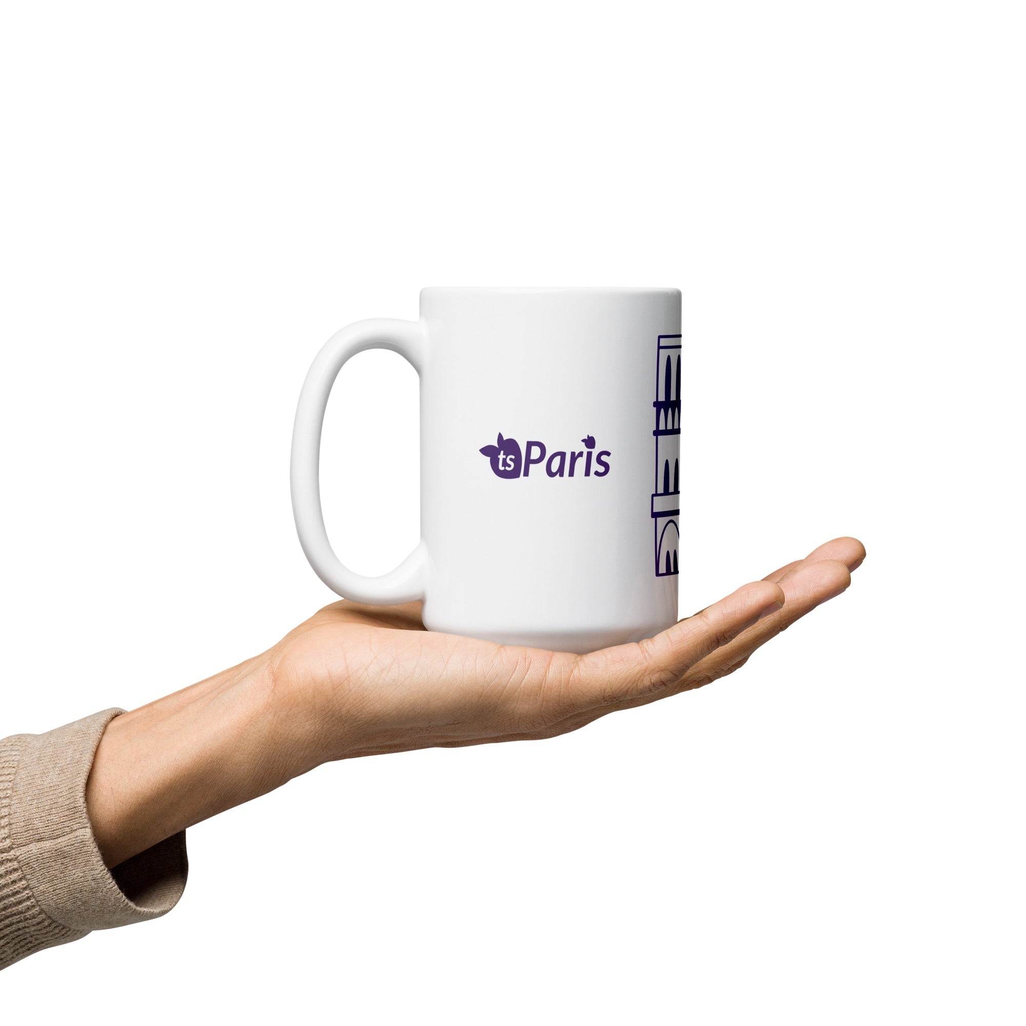 tsgabrielle® • Paris – Kathedrale Notre-Dame • Glänzende Tasse • ​​Weiß • Keramik • 3 Größen