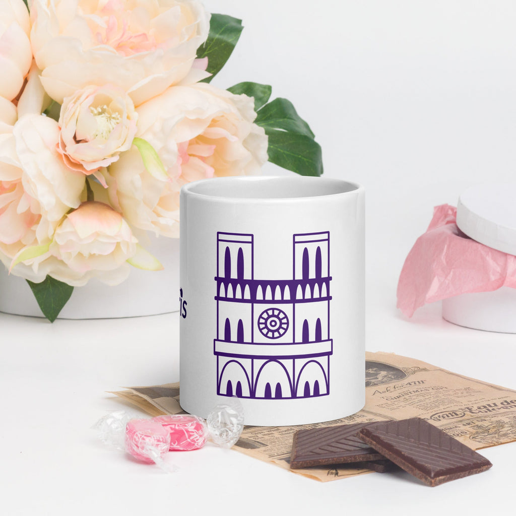 tsgabrielle® • Paris – Kathedrale Notre-Dame • Glänzende Tasse • ​​Weiß • Keramik • 3 Größen