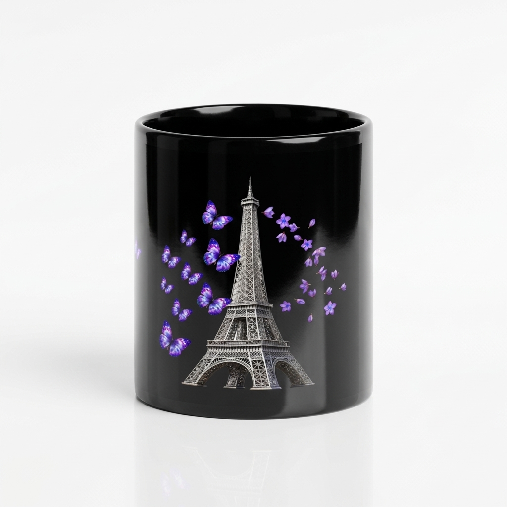 tsgabrielle® • Paris - Der Eiffelturm • Hochglanz-Becher • Schwarz • Keramik • 2 Größen - Black - View 6