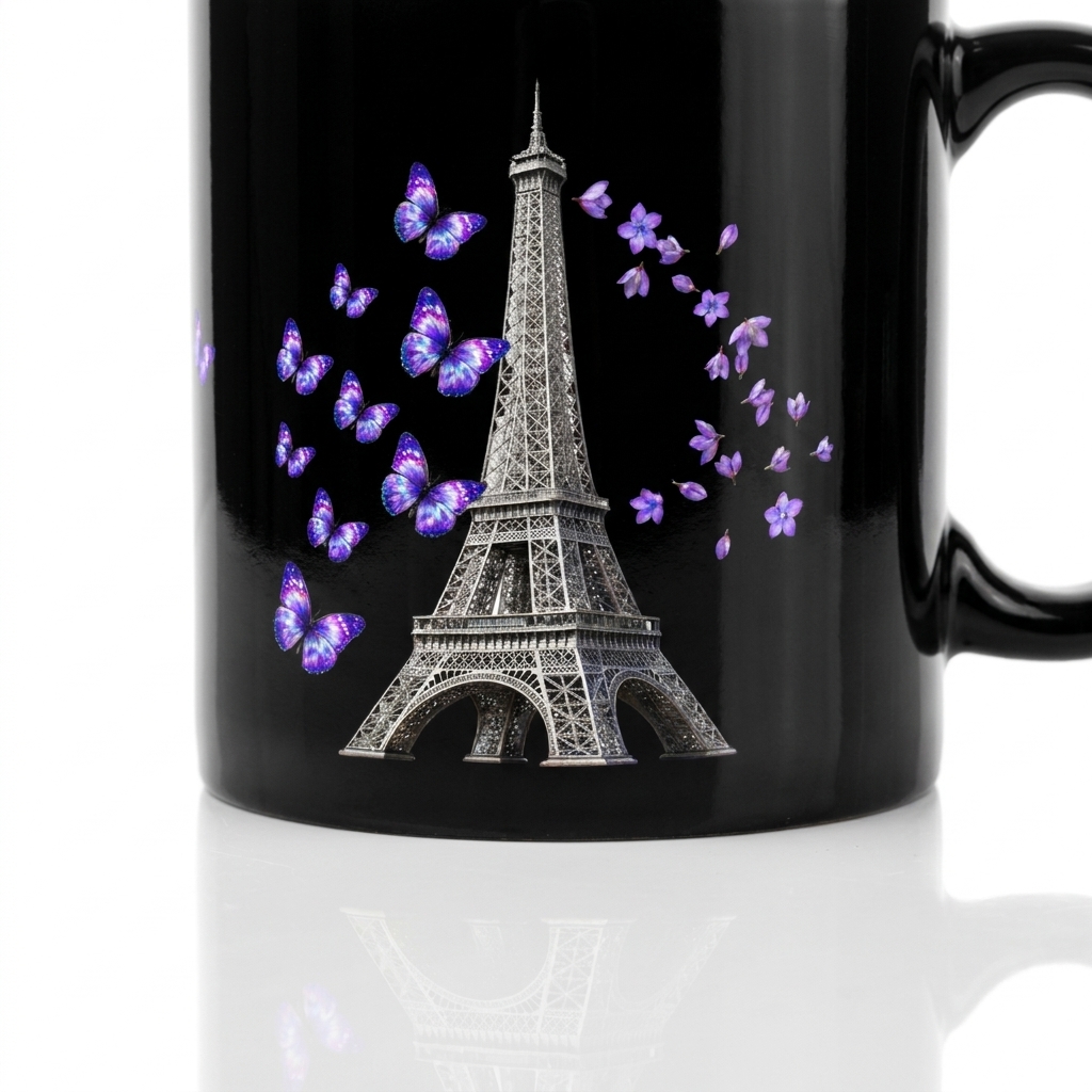 tsgabrielle® • Paris - La Tour Eiffel • Glossy Mug • Black • Ceramic • 2 Sizes