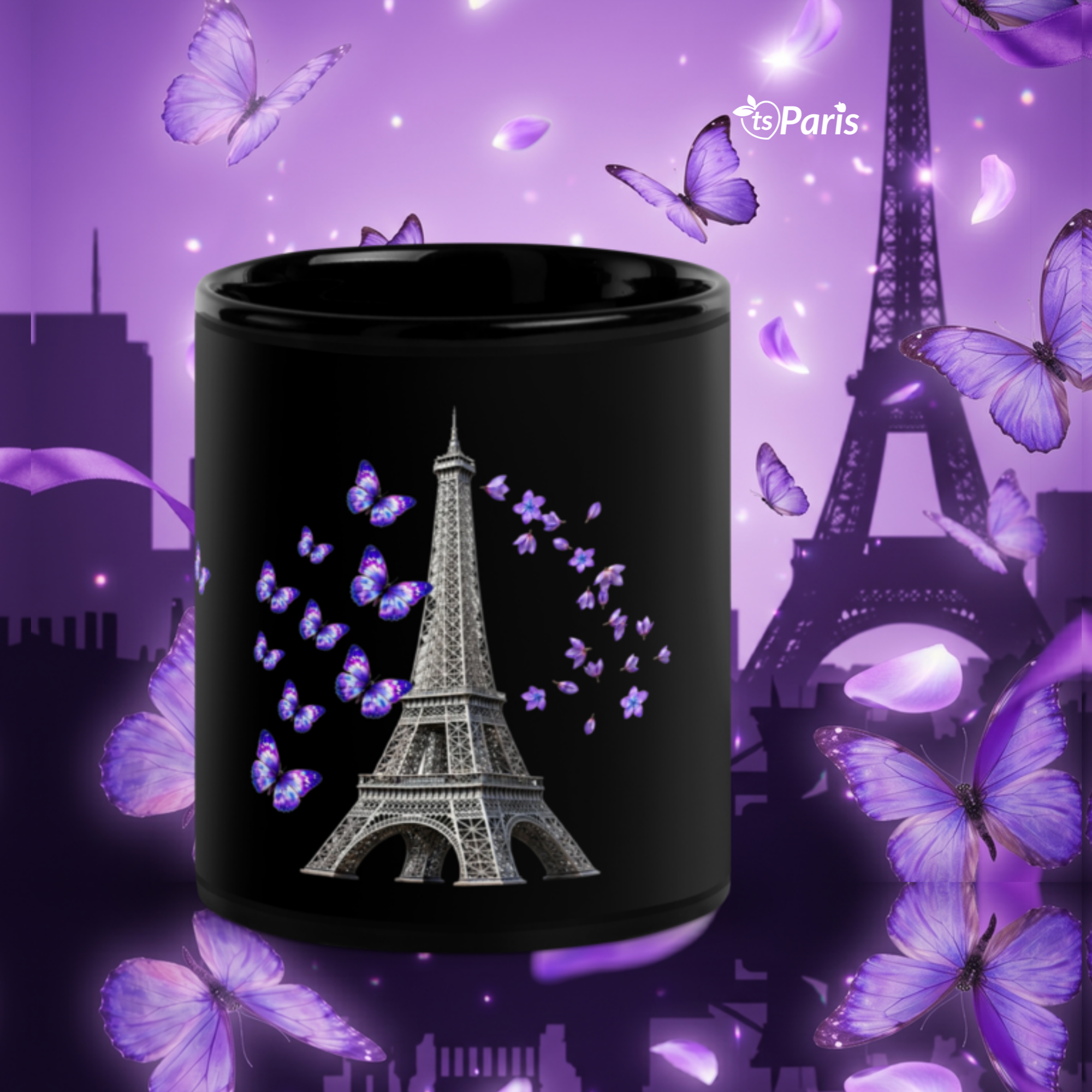 tsgabrielle® • Paris - Der Eiffelturm • Hochglanz-Becher • Schwarz • Keramik • 2 Größen - Black - View 23