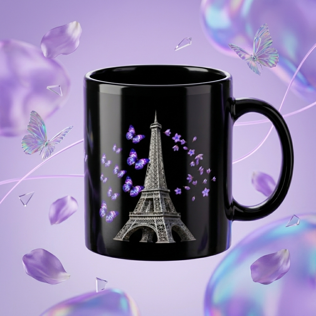tsgabrielle® • Paris - Der Eiffelturm • Hochglanz-Becher • Schwarz • Keramik • 2 Größen - Black - View 24