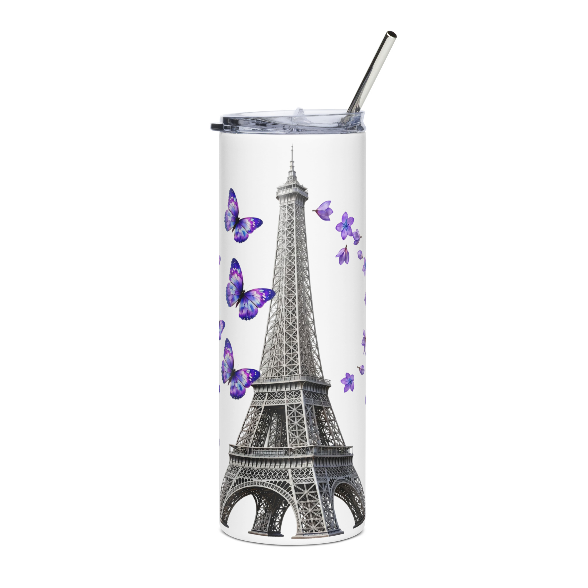 tsgabrielle® • Wohnen & Dekoration • Paris – Der Eiffelturm • Tumbler • Edelstahl • Weiß • 20 oz