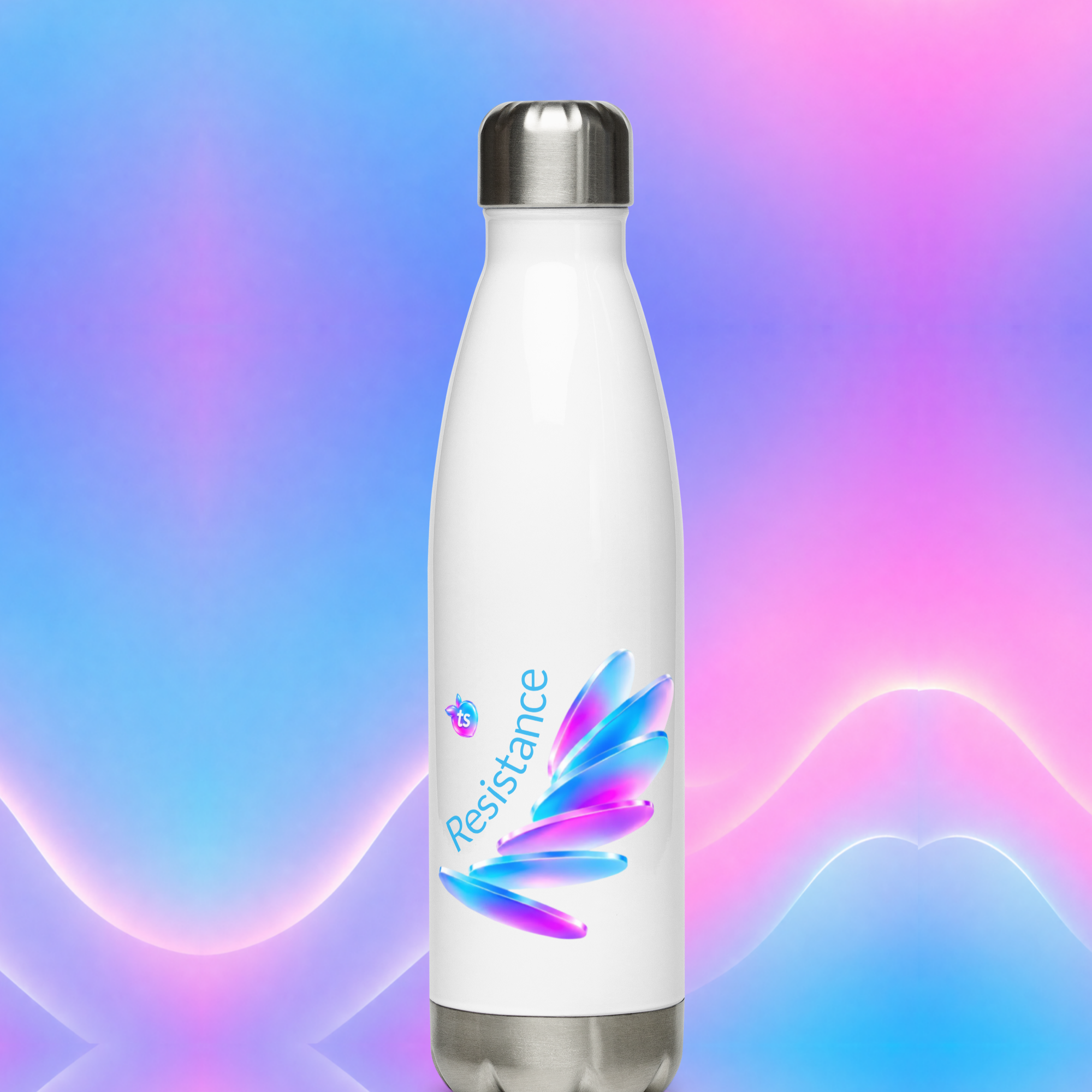 tsgabrielle® • Pride 26 • Water Bottle • White • Stainless Steel • 17 oz