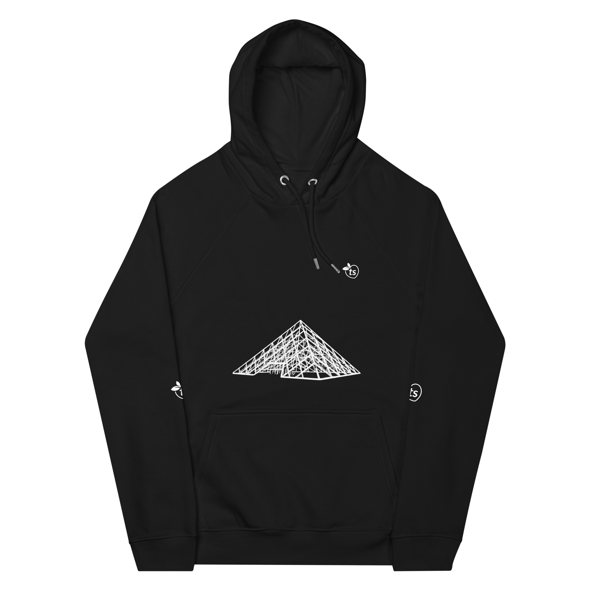 tsgabrielle® • Fuer Ihn • Paris - The Louvre Pyramid • Eco Raglan Hoodie • Schwarz