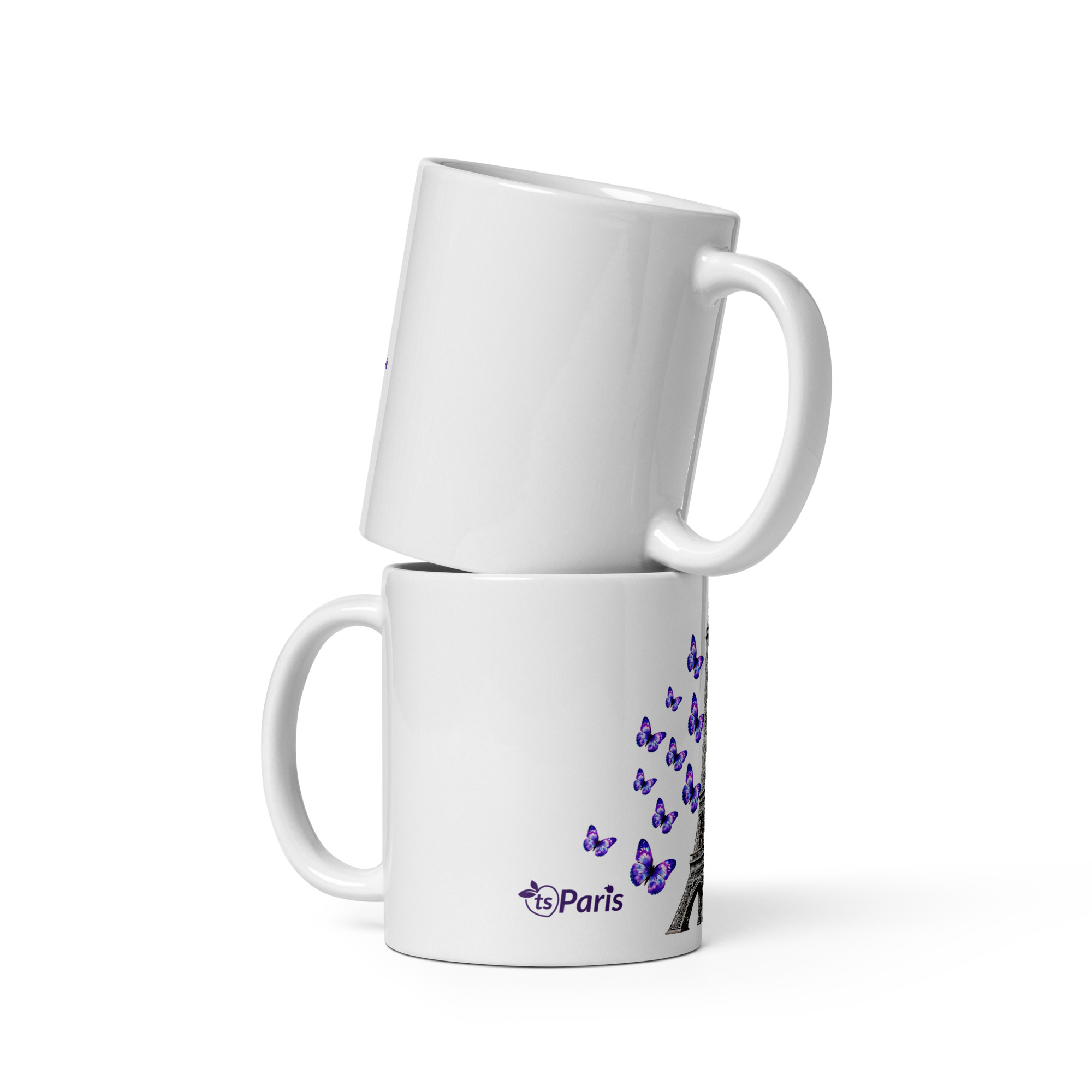 tsgabrielle® • Paris - Der Eiffelturm • Glänzender Becher • Weiß • Keramik • 11 oz • Der Französische Trans-Touch