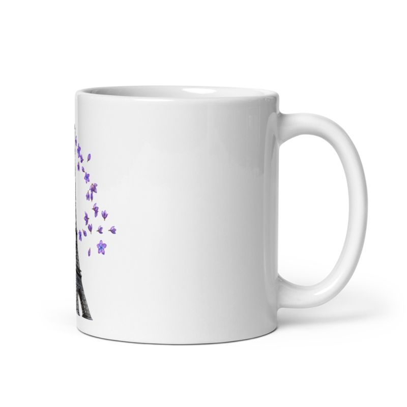 tsgabrielle® • Paris - Der Eiffelturm • Glänzender Becher • Weiß • Keramik • 11 oz • Der Französische Trans-Touch