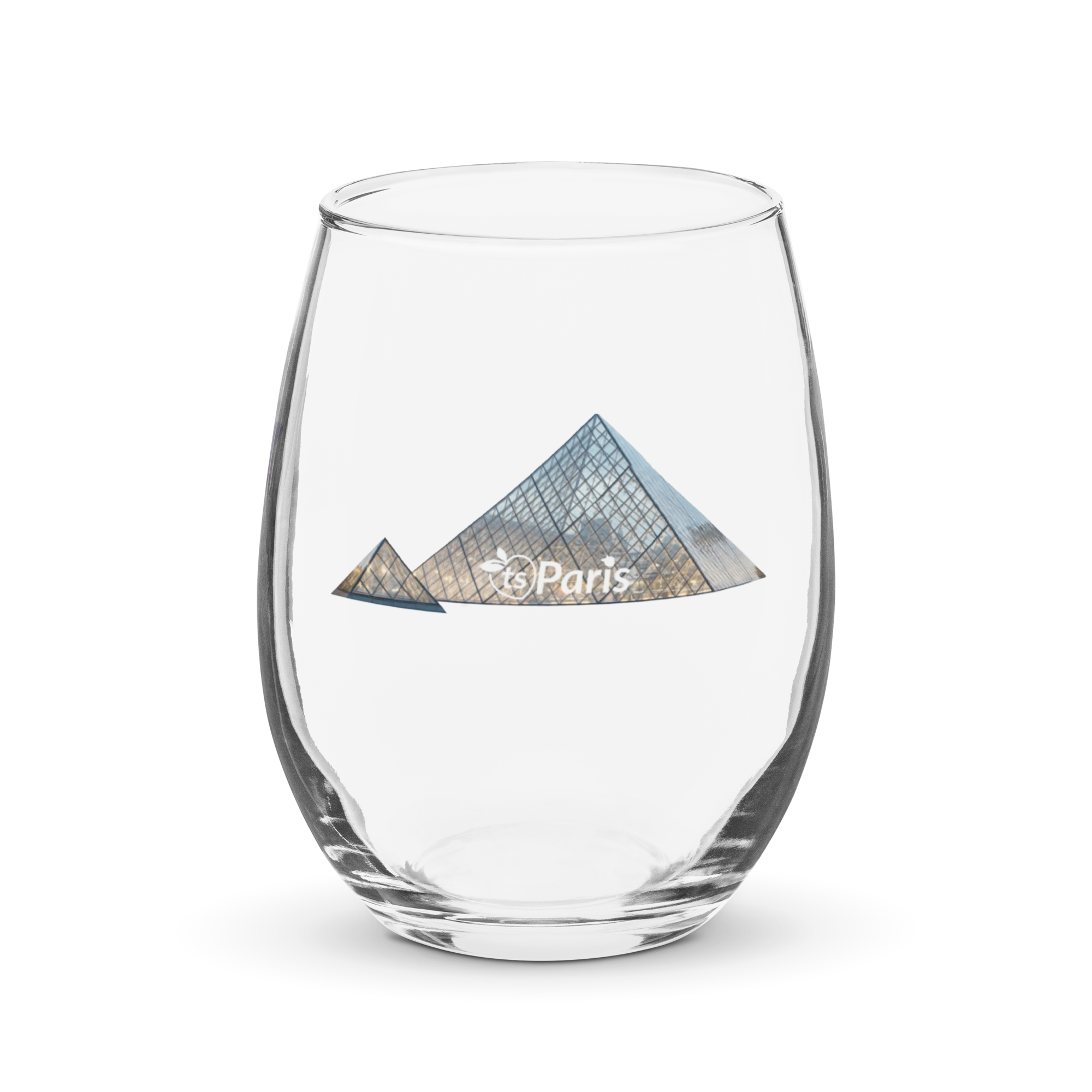 tsgabrielle® • Paris – Die Glaspyramide des Louvre • Stieloses Weinglas • 15 oz