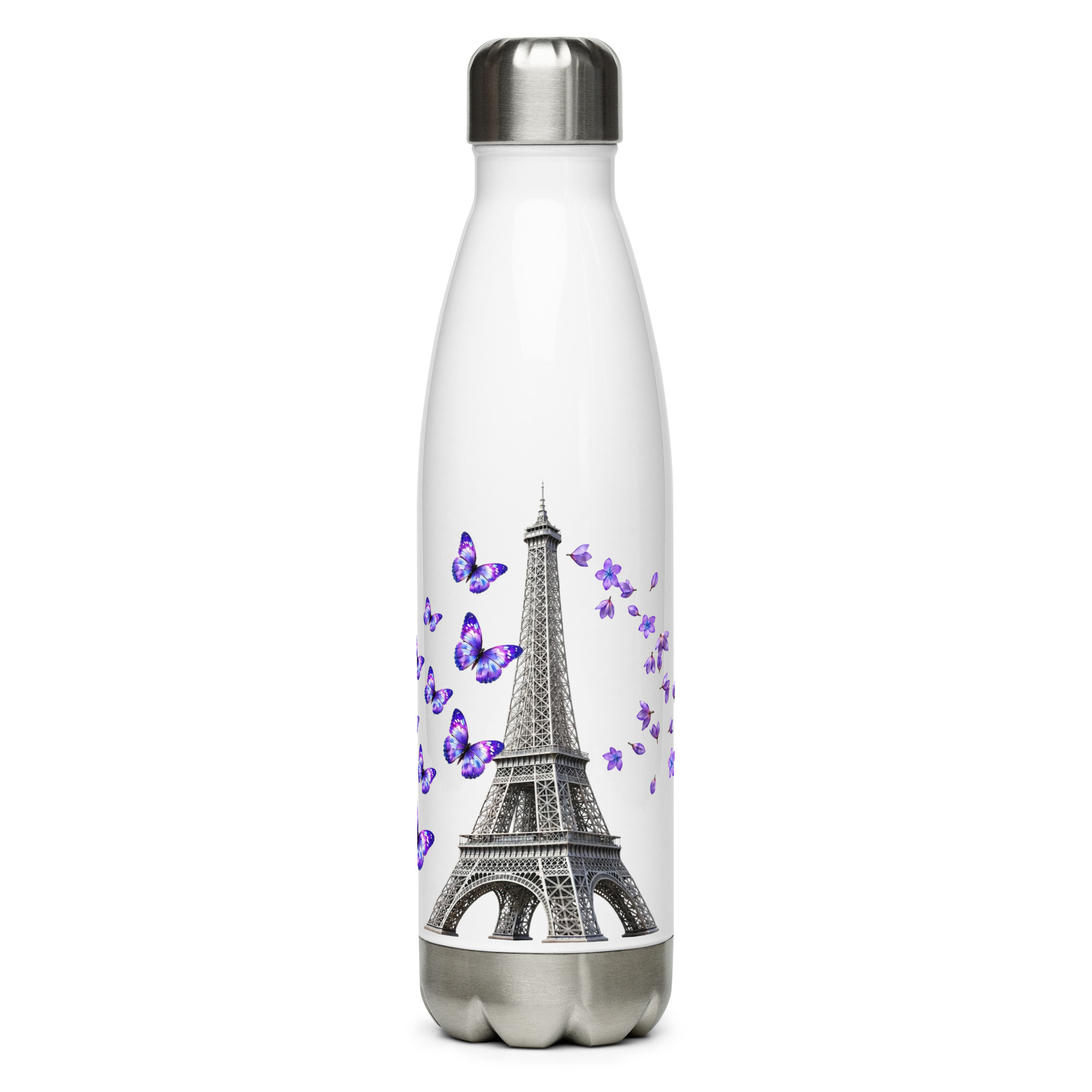 tsgabrielle® • Paris - La TourEiffel • Wasserflasche • Weiß • Edelstahl • 17 oz
