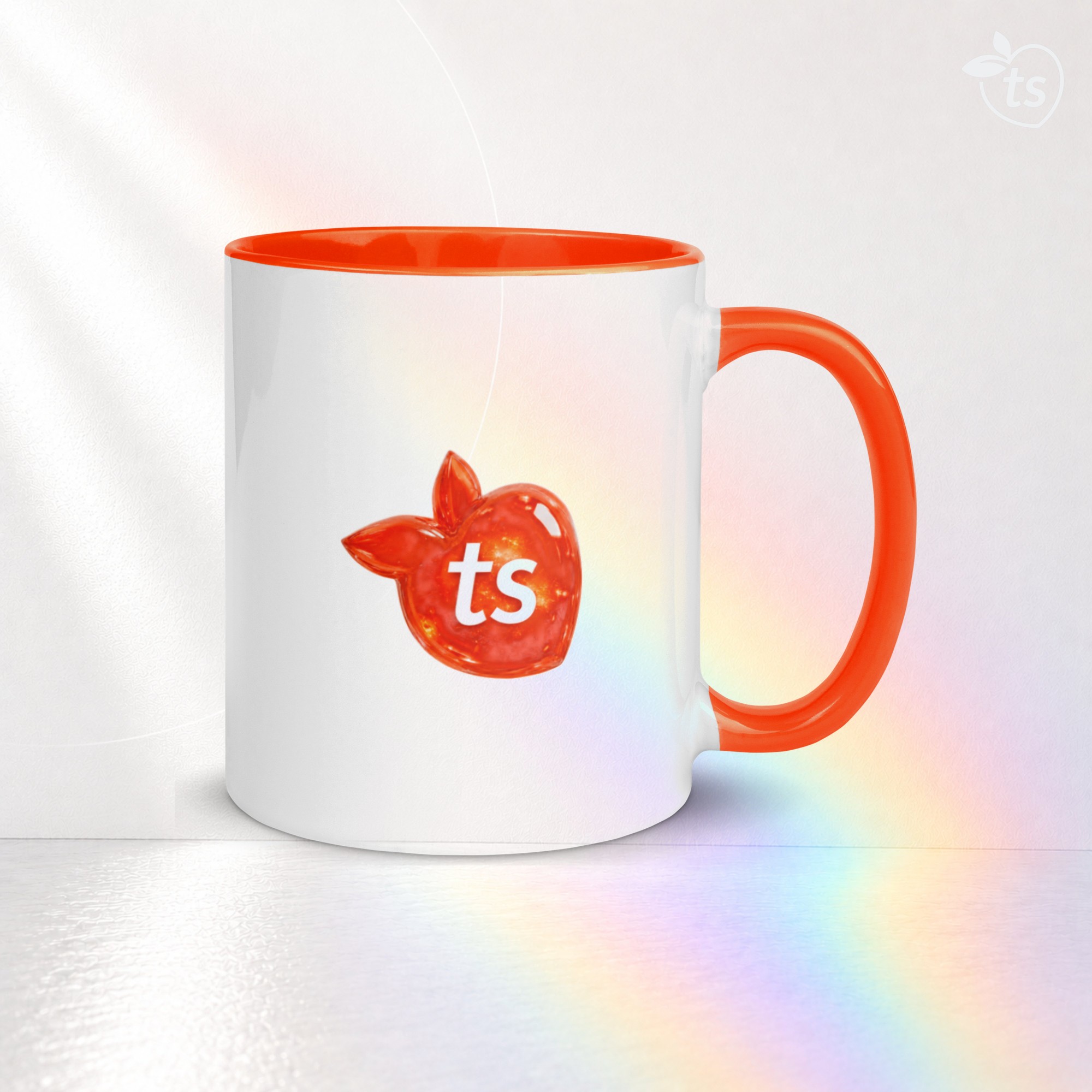 tsgabrielle® • Tasse mit orangefarbener Innenseite • Keramik • 325 ml